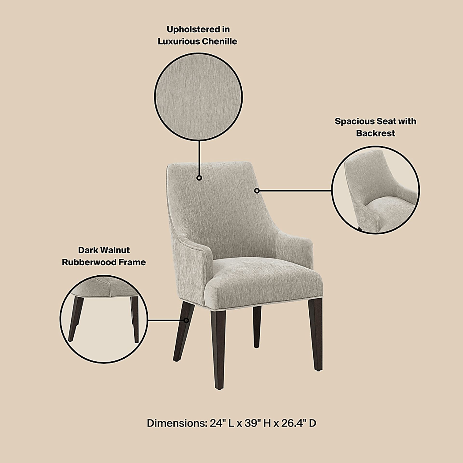 Cubecast Taupe Arm Chair - Image 7