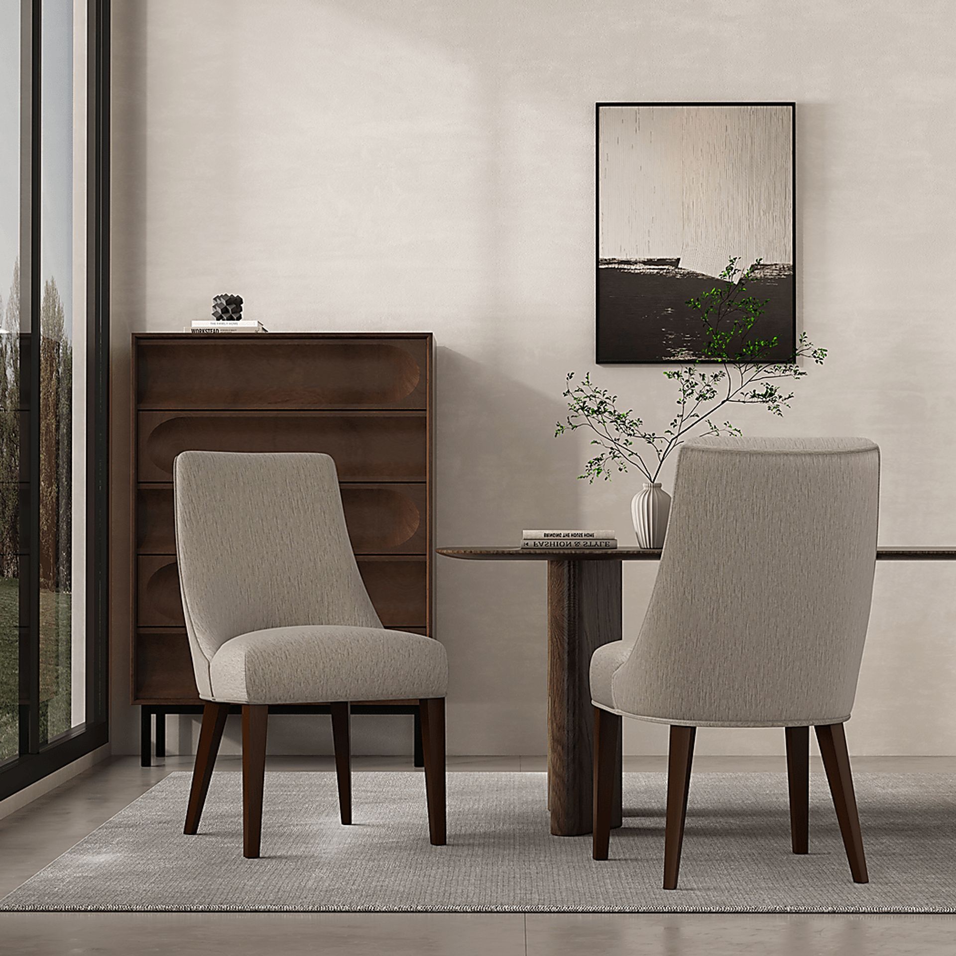 Cubecast Taupe Dining Chair, Set of 2 - Image 2