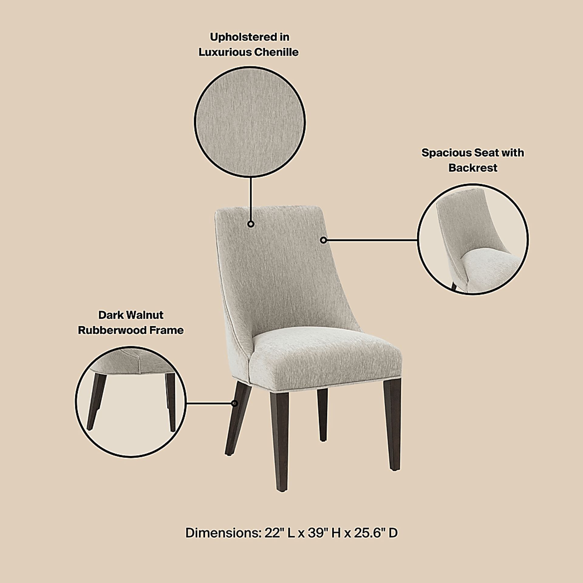 Cubecast Taupe Dining Chair, Set of 2 - Image 7