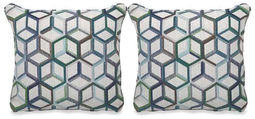 Cubism Emerald Accent Pillows (Set of 2)