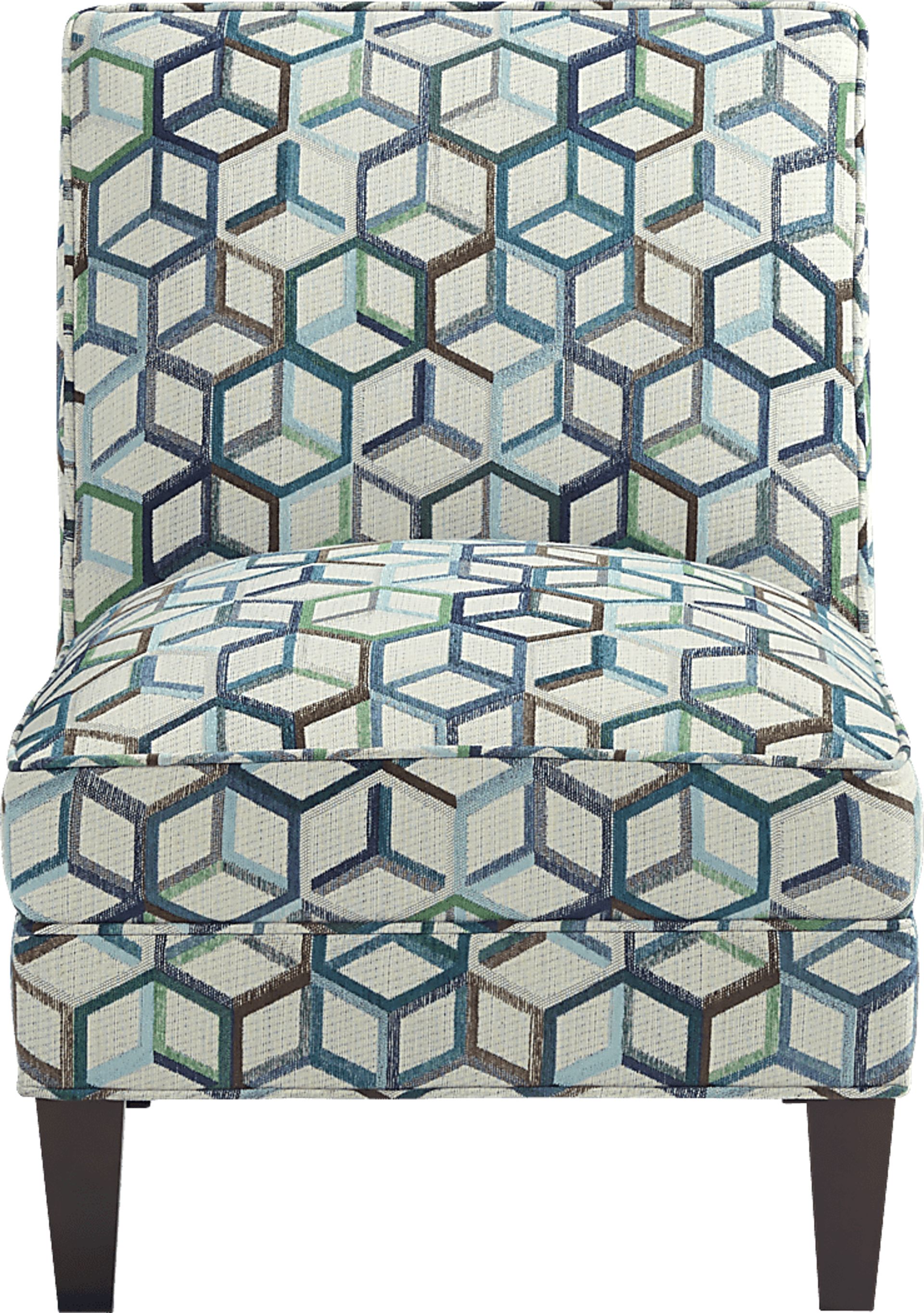 Cubism Emerald Armless Accent Chair - Image 2