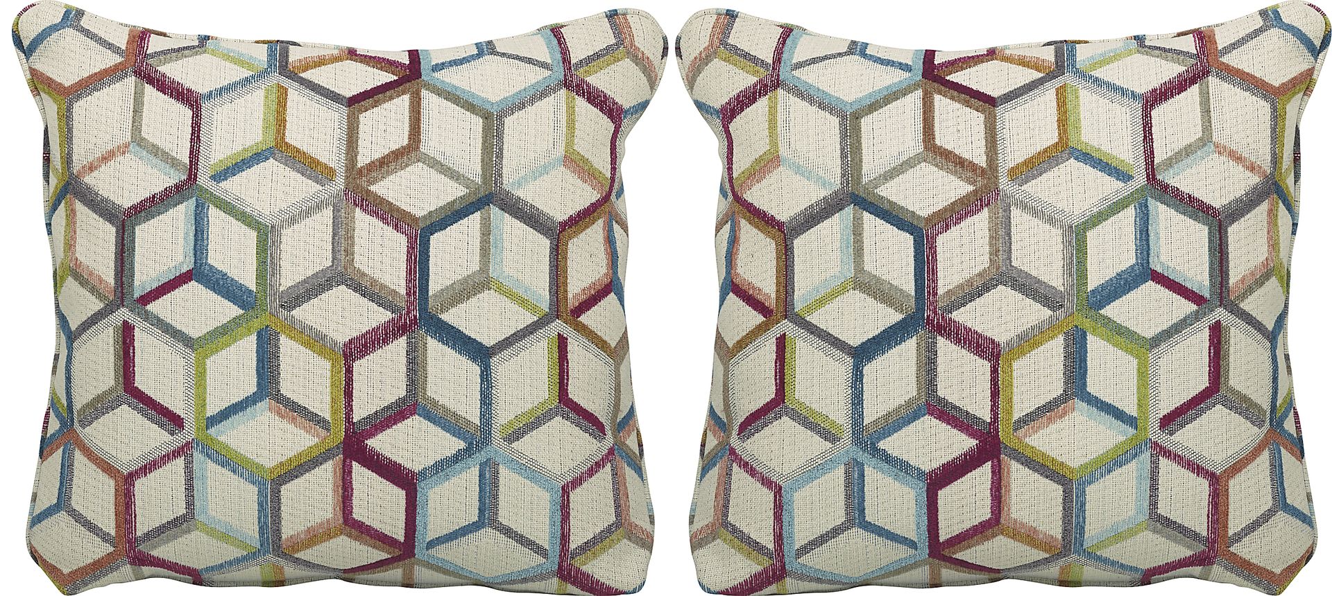 Cubism Fuchsia Accent Pillow (Set of 2) - Image 1