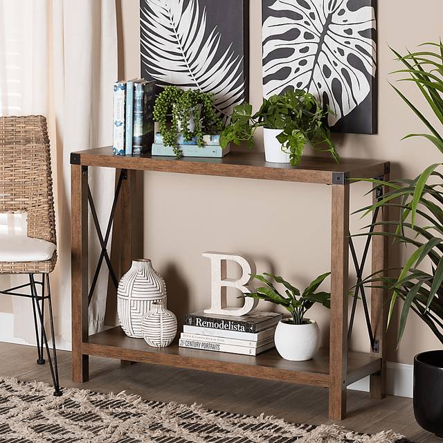 Cunha Brown Sofa Table - Thumbnail - Image 2