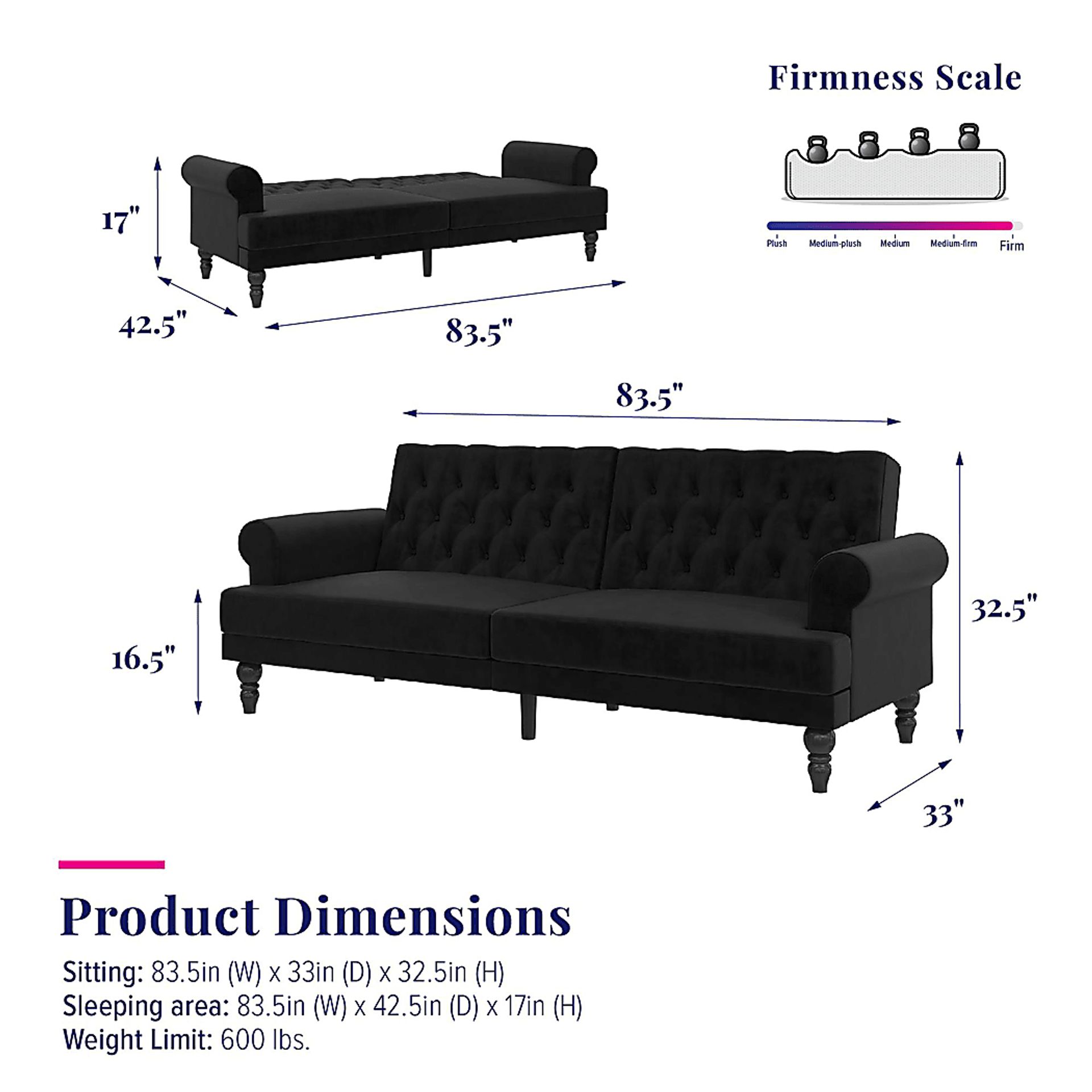 Curritock Black Futon - Image 17