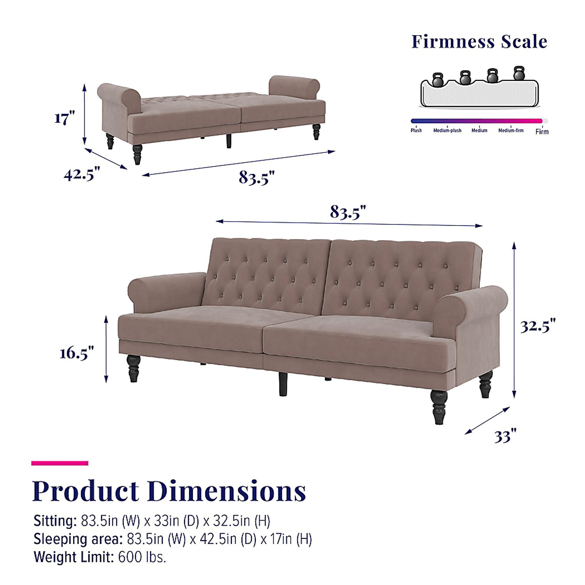 Curritock Blush Futon - Image 18