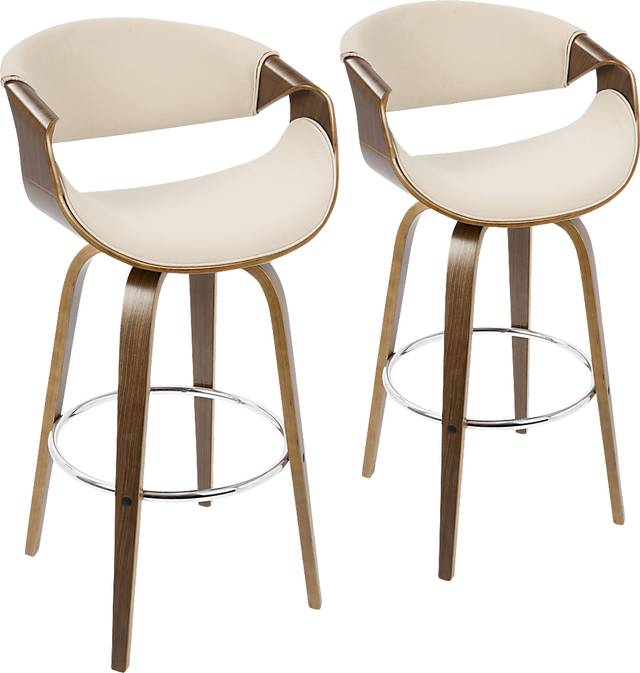 Curvini Cream Barstool (Set of 2) - Thumbnail - Image 1