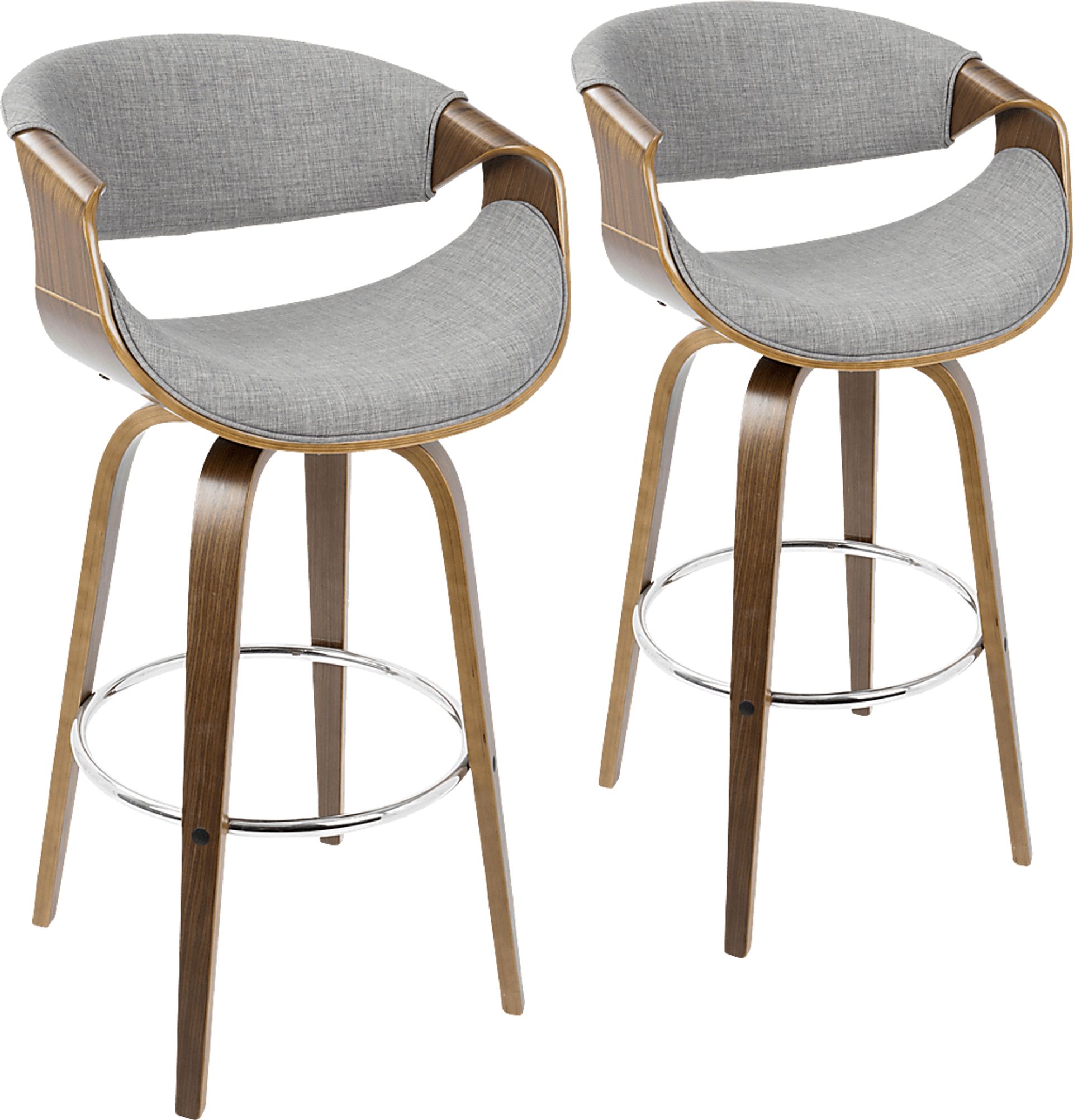 Curvini Gray Barstool (Set of 2) - Image 1