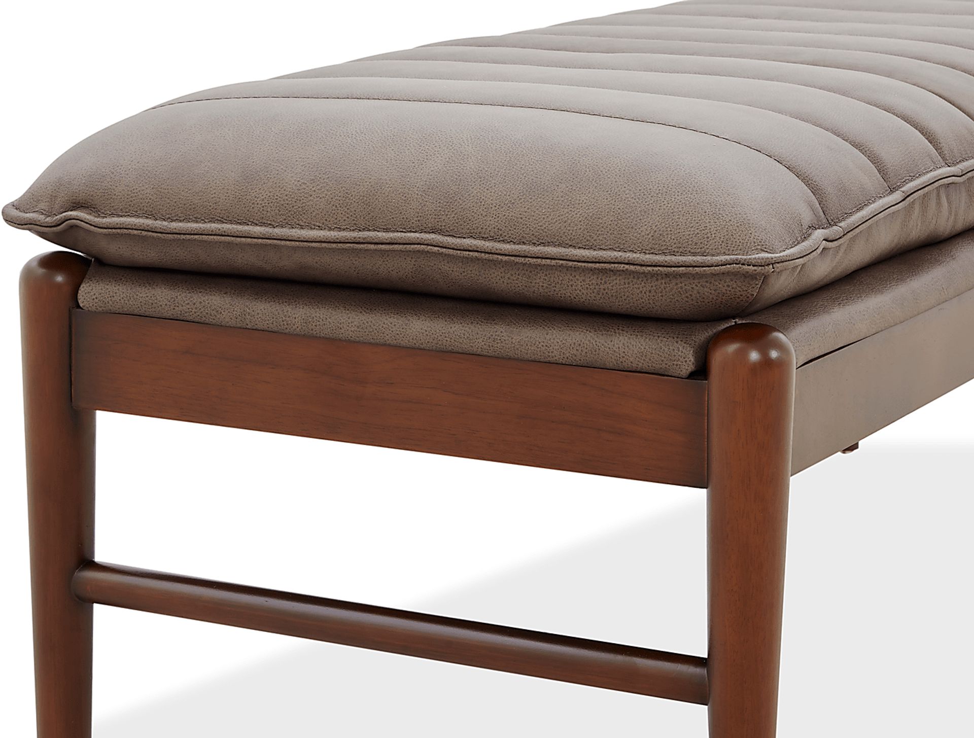Cushman Black Leather Accent Bench - Image 4