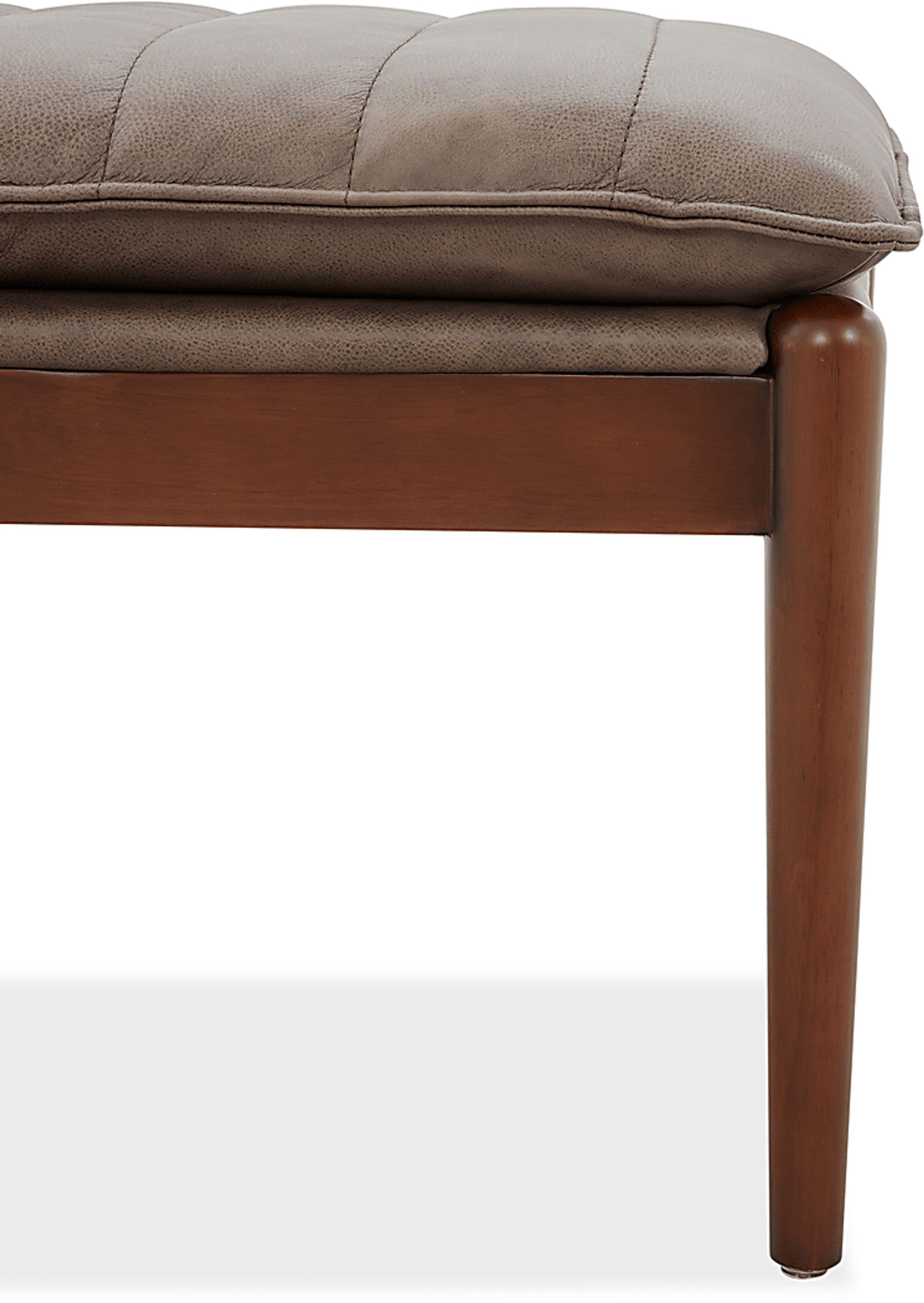 Cushman Black Leather Accent Bench - Image 6