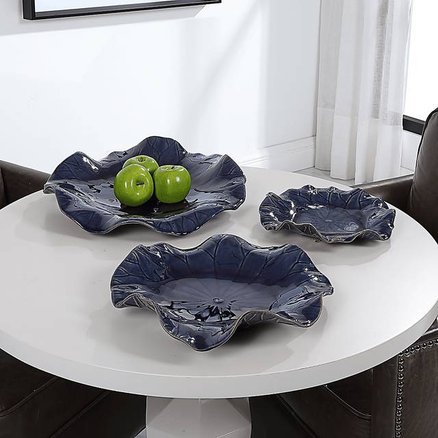Cusic Blue Wall Decor, Set of 3 - Thumbnail - Image 3