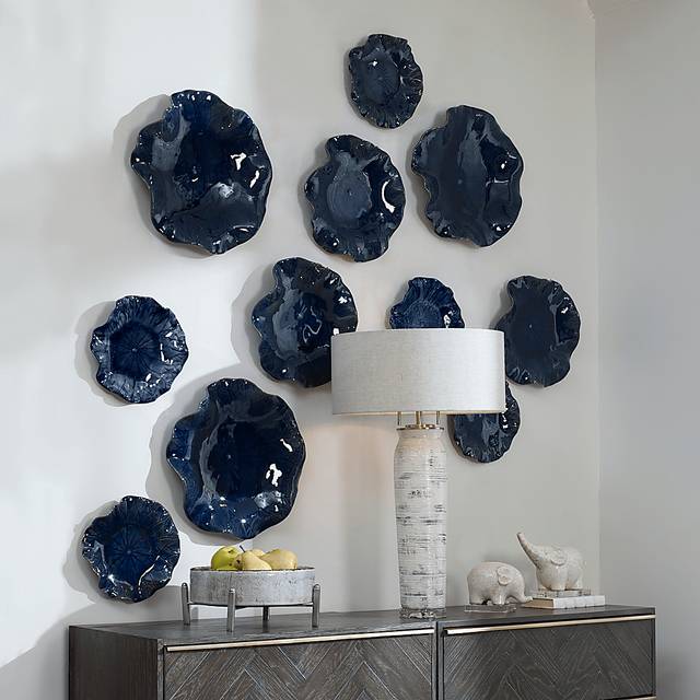 Cusic Blue Wall Decor, Set of 3 - Thumbnail - Image 5