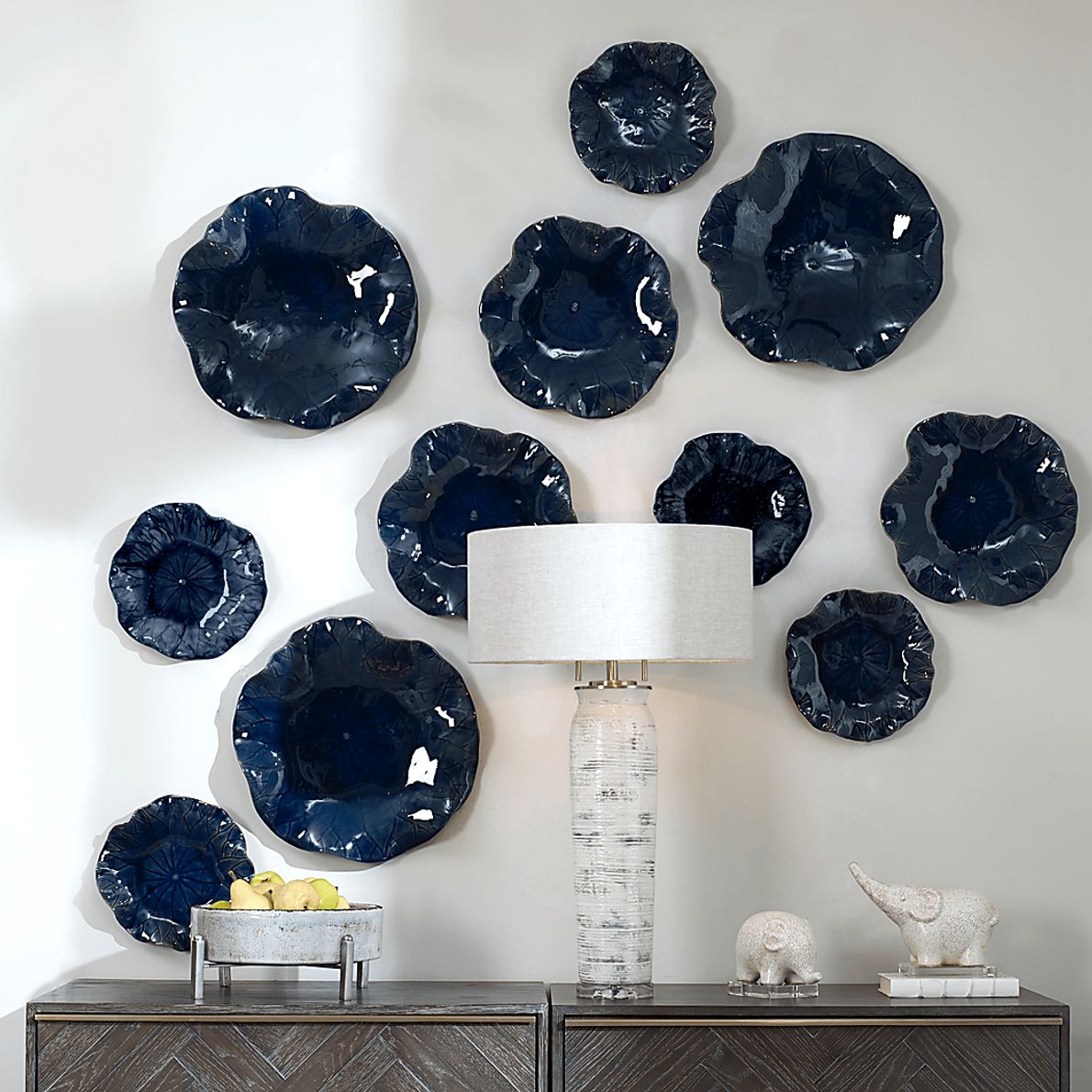 Cusic Blue Wall Decor, Set of 3
