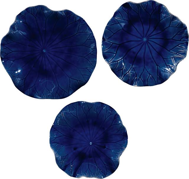 Cusic Blue Wall Decor, Set of 3 - Thumbnail - Image 1