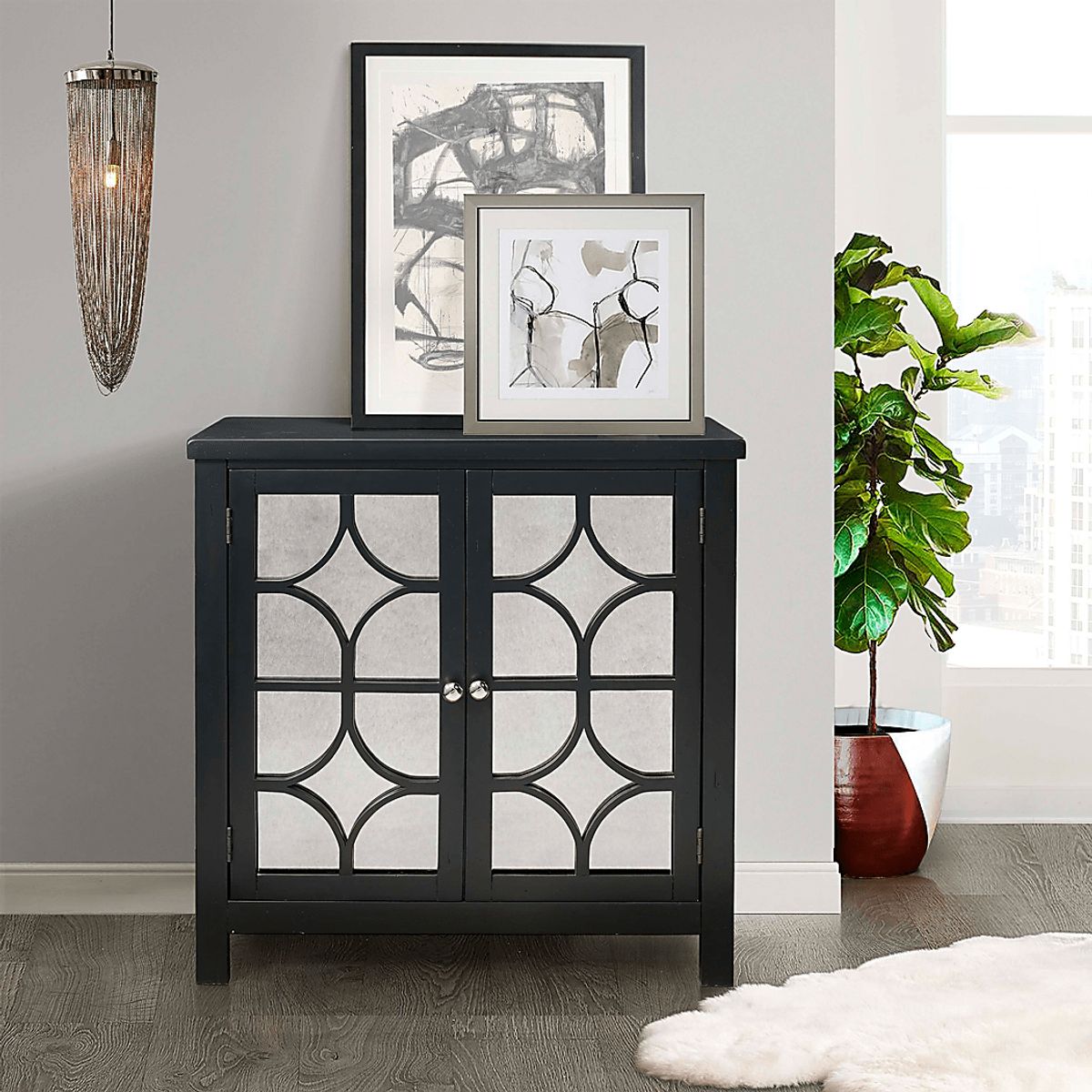 Cuthart Black Black,Colors Accent Cabinet | Rooms to Go