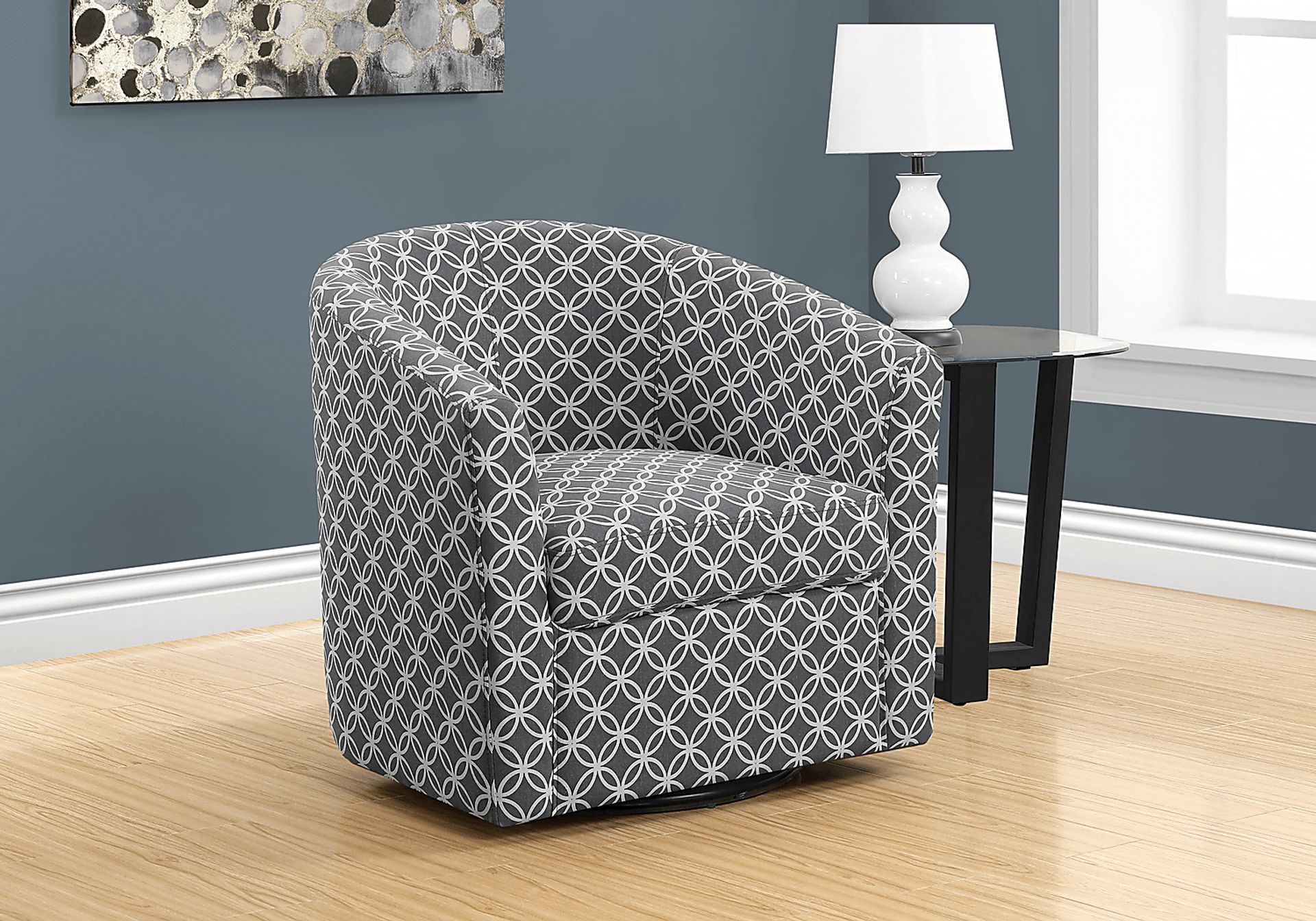 Cuttino Gray Accent Swivel Chair - Image 2