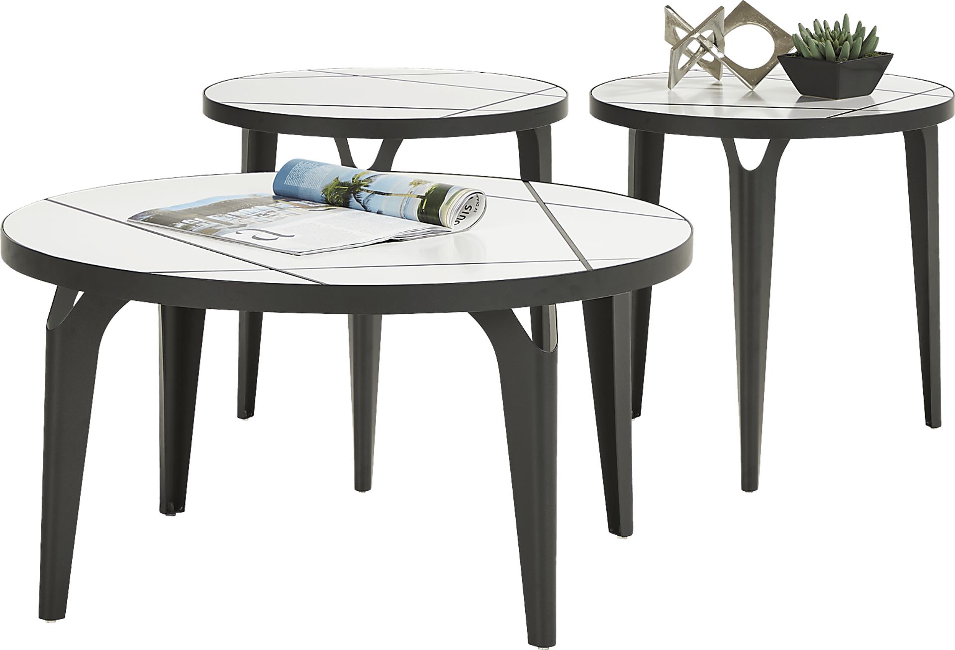 Cyntelli Gray 3 Pc Table Set - Image 1