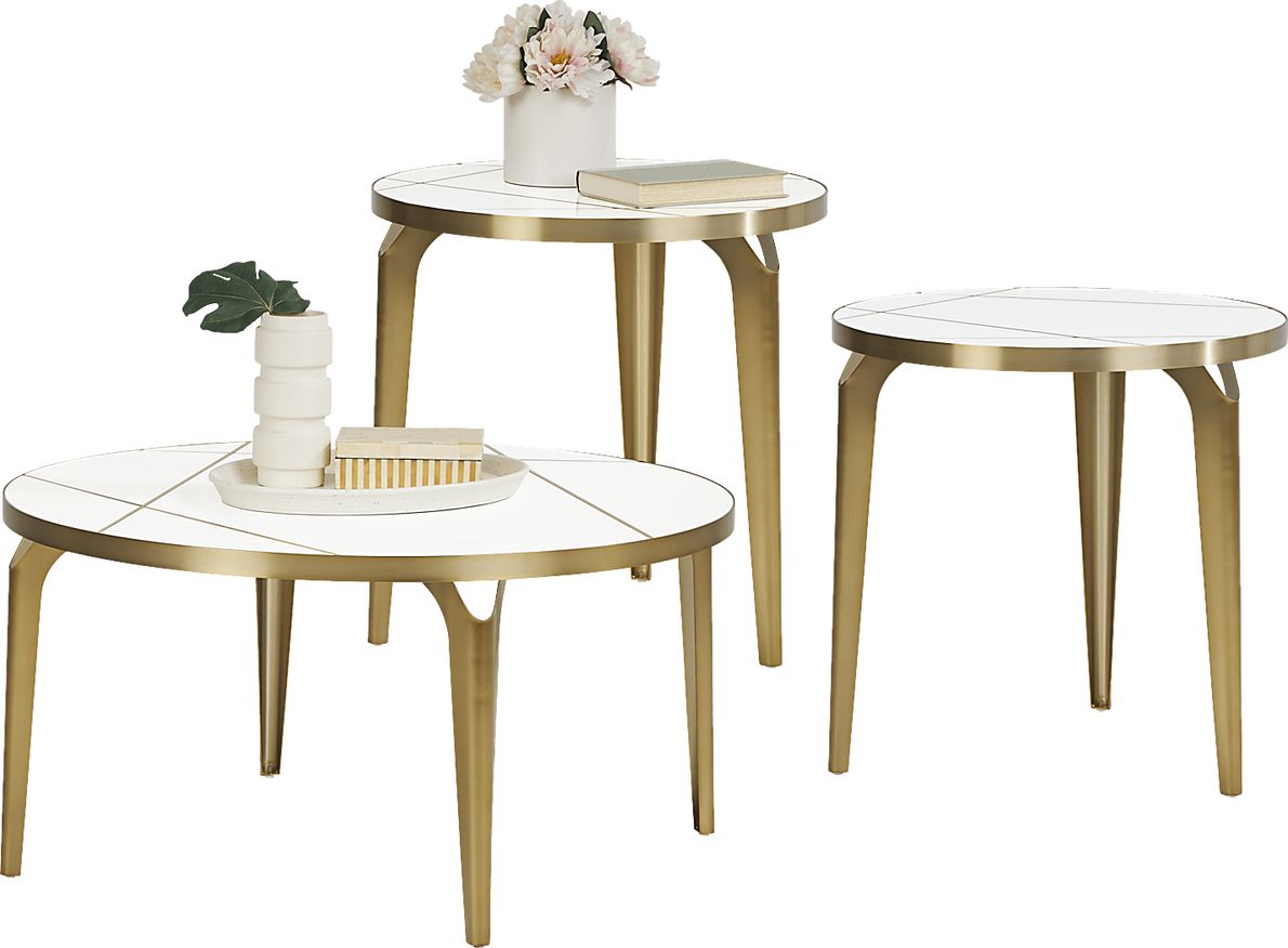 Cyntelli White 3 Pc Table Set