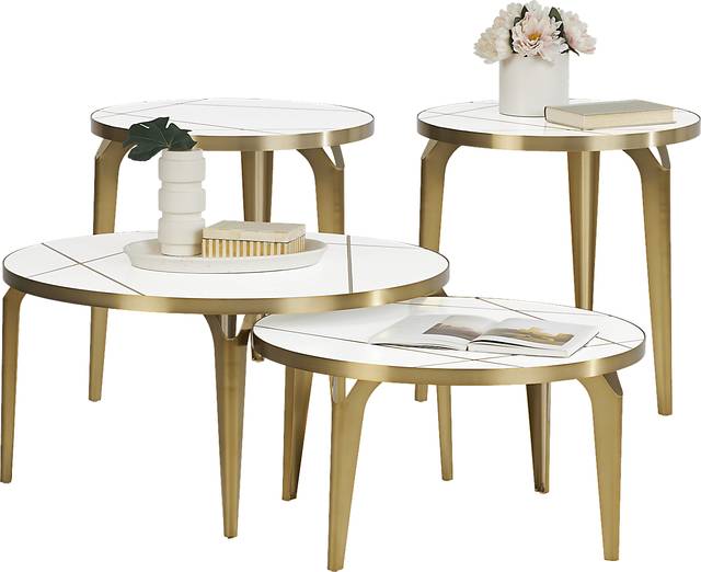 Cyntelli White 4 Pc Table Set - Thumbnail - Image 1