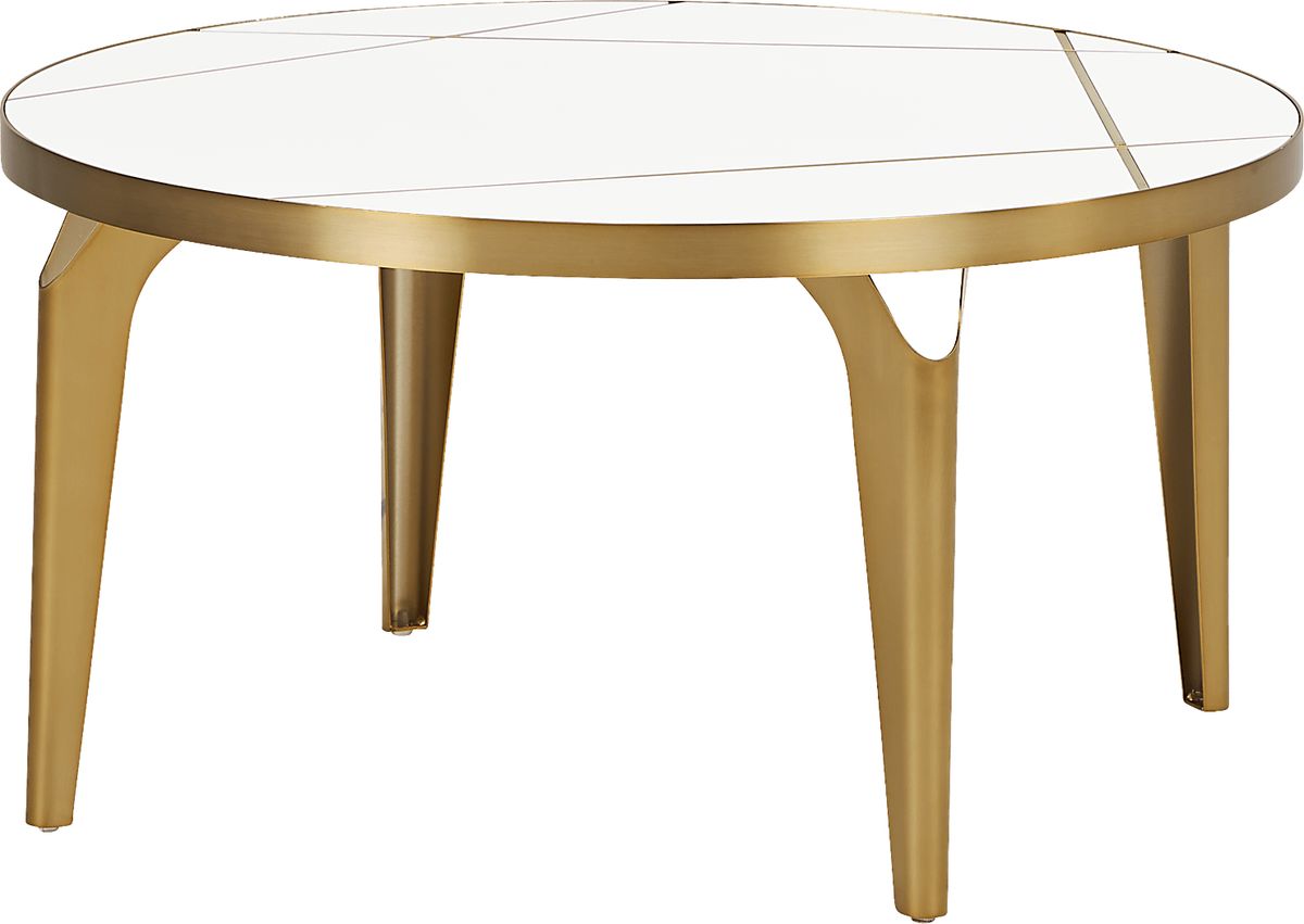 Cyntelli Brass White Cocktail Table Rooms to Go