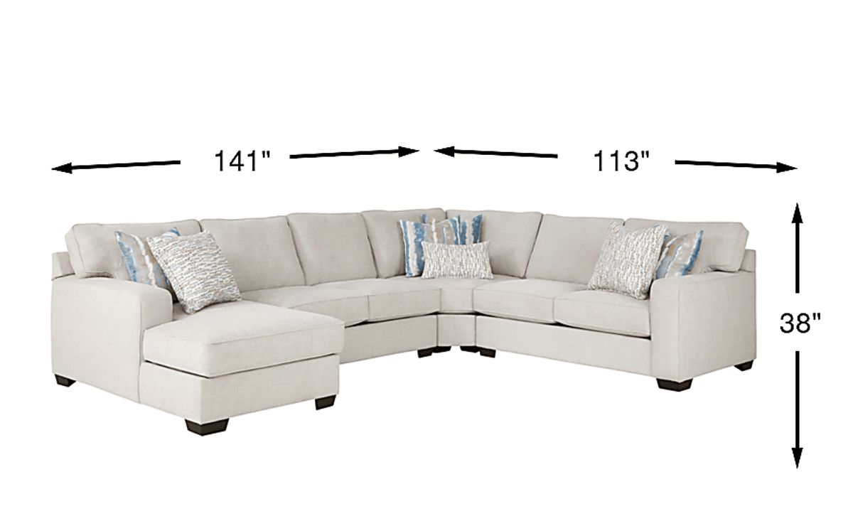 Cynthia Dove Beige,Gray Woven 4 Pc With Chaise Left Arm Sectional