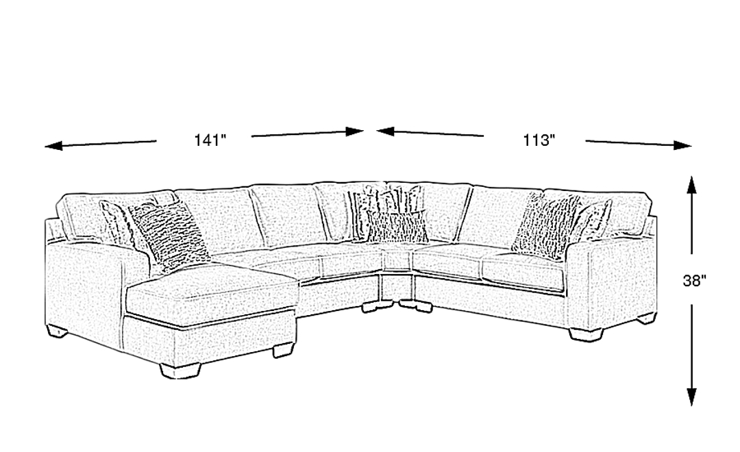 Cynthia 4 Pc Left Arm Chaise Sectional