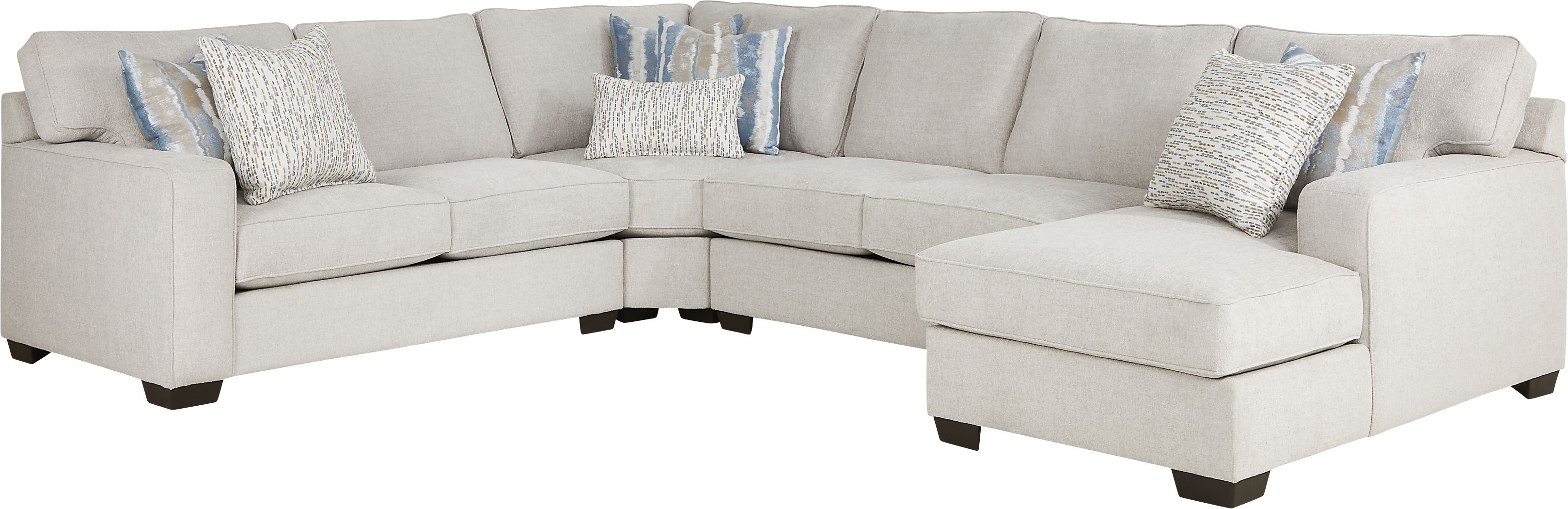 4 pc right arm chaise sectional