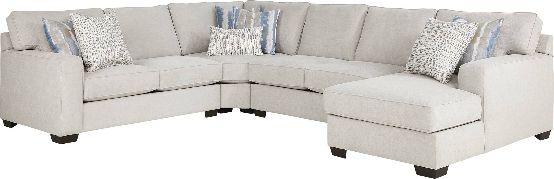 4 pc right arm chaise sectional