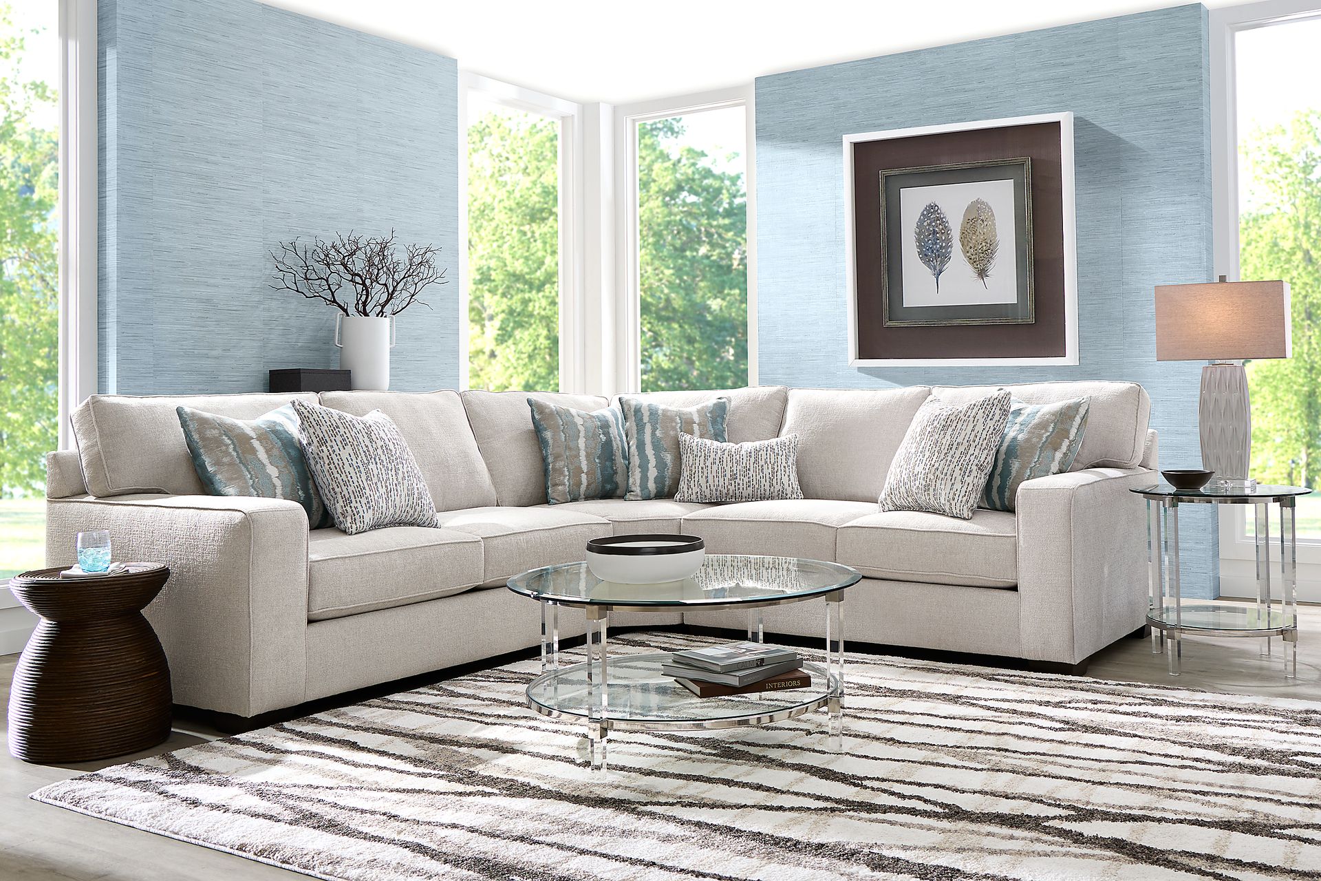 Cynthia Dove 6 Pc Sectional Living Room - Image 1