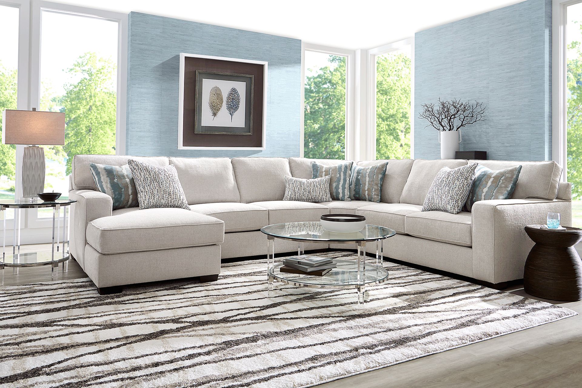 Cynthia Dove 7 Pc Sectional Living Room - Image 1