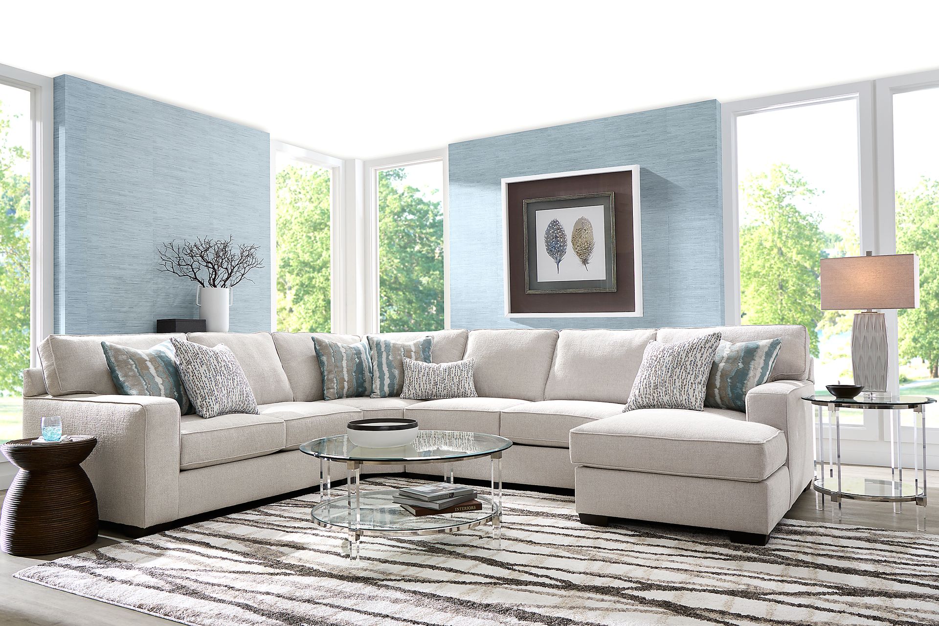 Cynthia Dove 7 Pc Sectional Living Room - Image 1