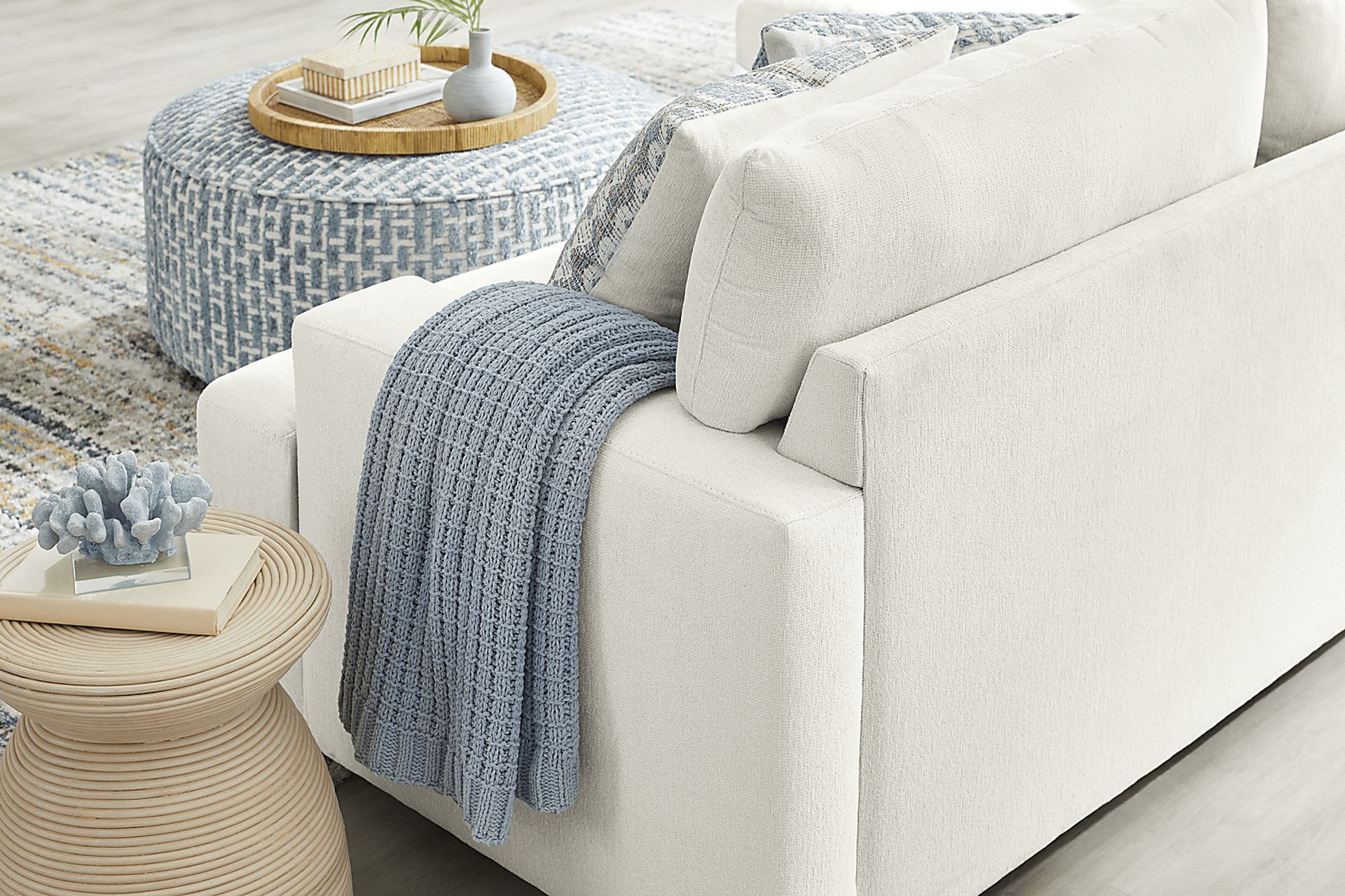 Cypress Street White 3 Pc Sectional Living Room - Image 7