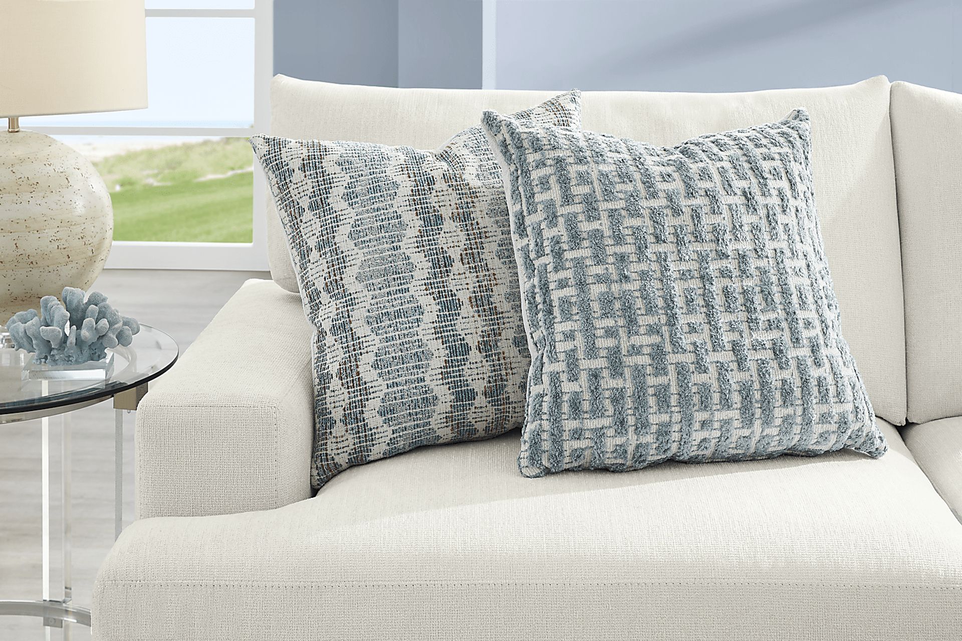 Cypress Street White 3 Pc Sectional Living Room - Image 4