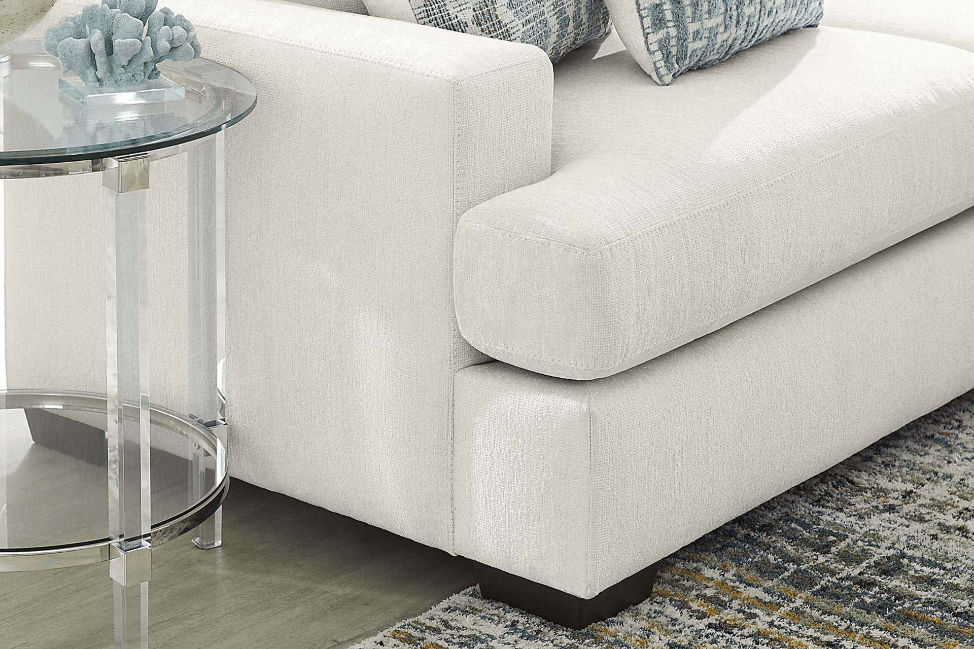 Cypress Street White 3 Pc Sectional Living Room - Image 5