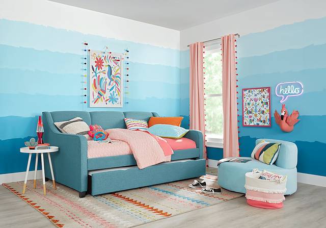 Daelan Blue Twin Daybed with Twin Storage Trundle - Thumbnail - Image 4
