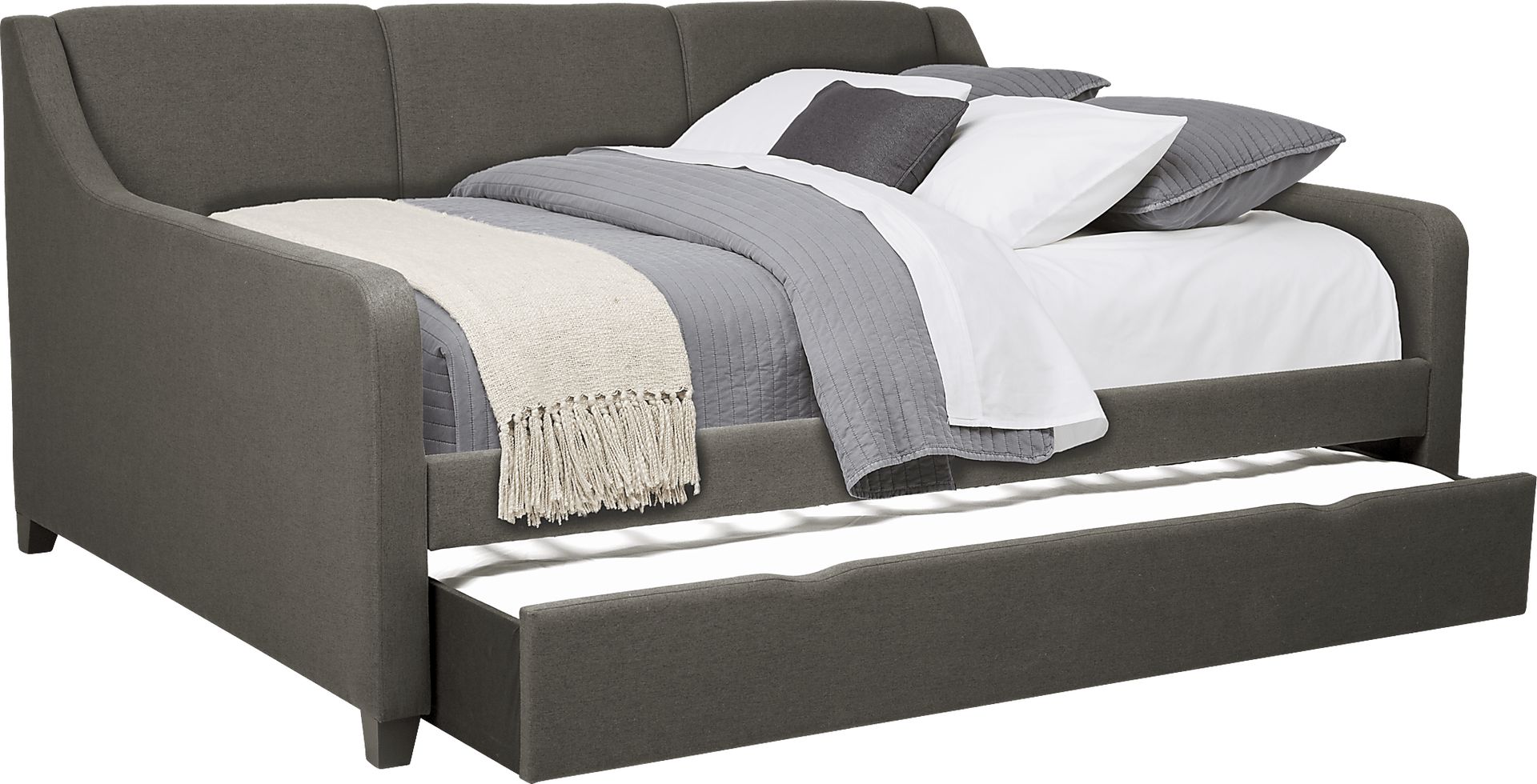 Daelan Dark Gray Full Daybed with Twin Storage Trundle - Image 2