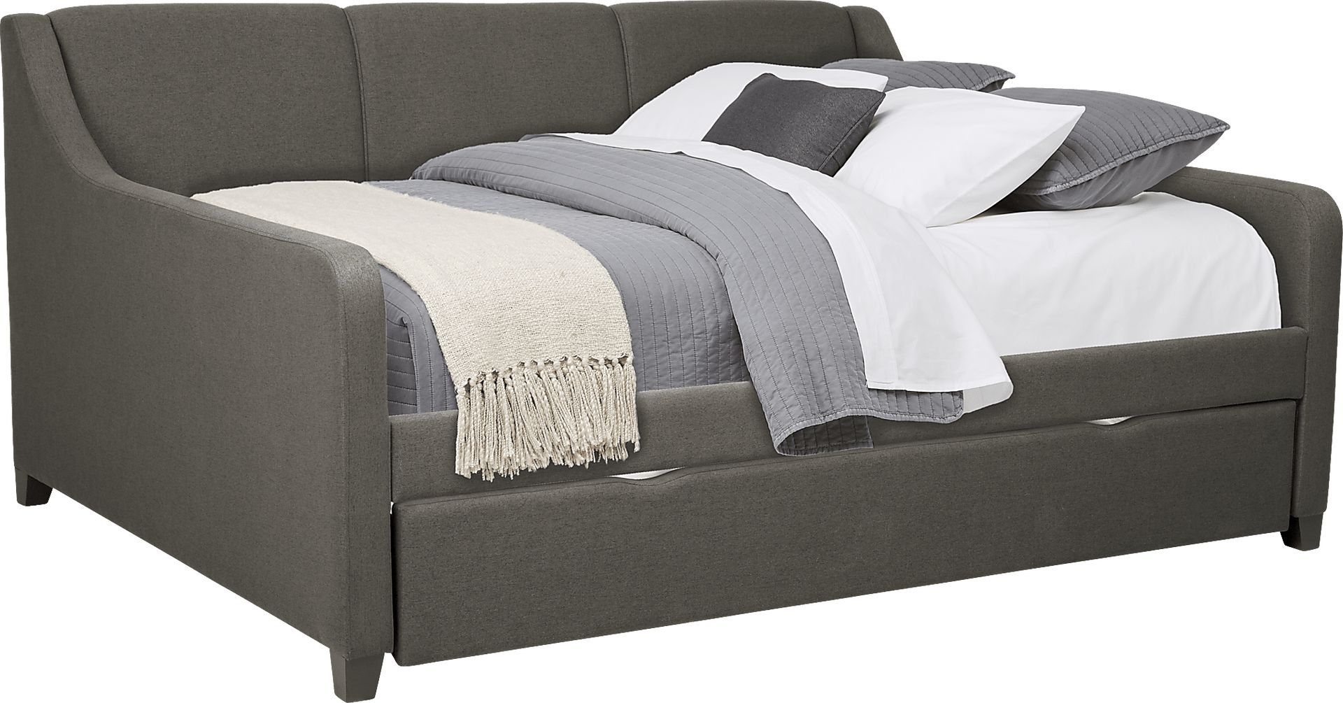 Daelan Dark Gray Full Daybed with Twin Storage Trundle - Image 1