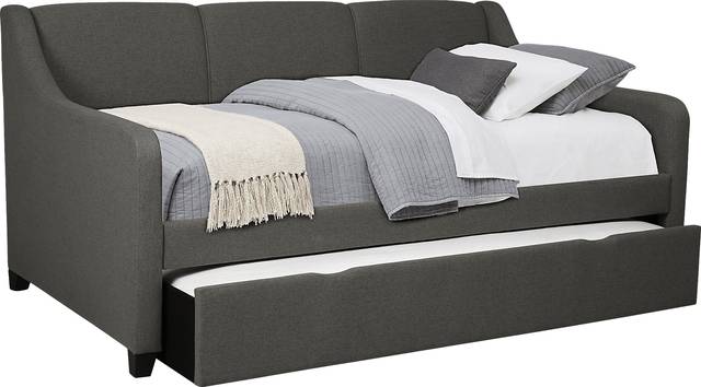 Daelan Dark Gray Twin Daybed with Twin Storage Trundle - Thumbnail - Image 2