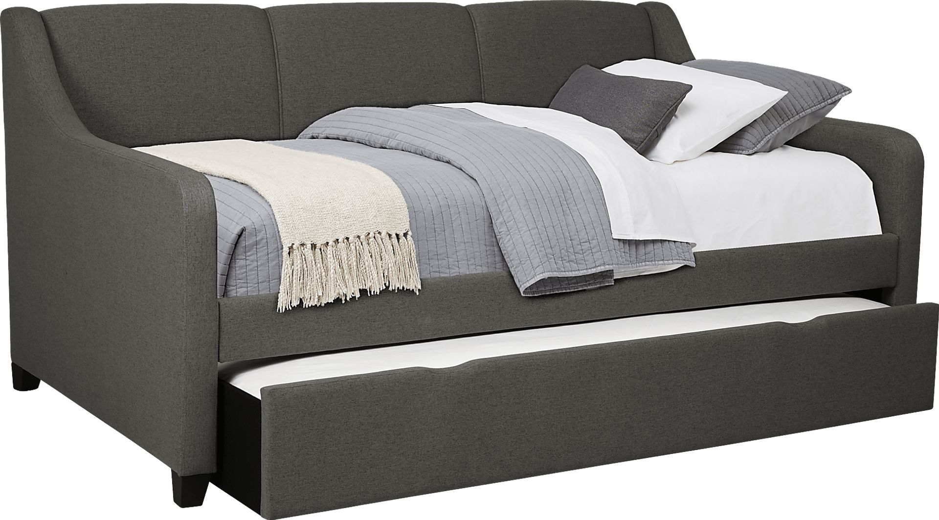 Daelan Dark Gray Twin Daybed with Twin Storage Trundle - Image 2