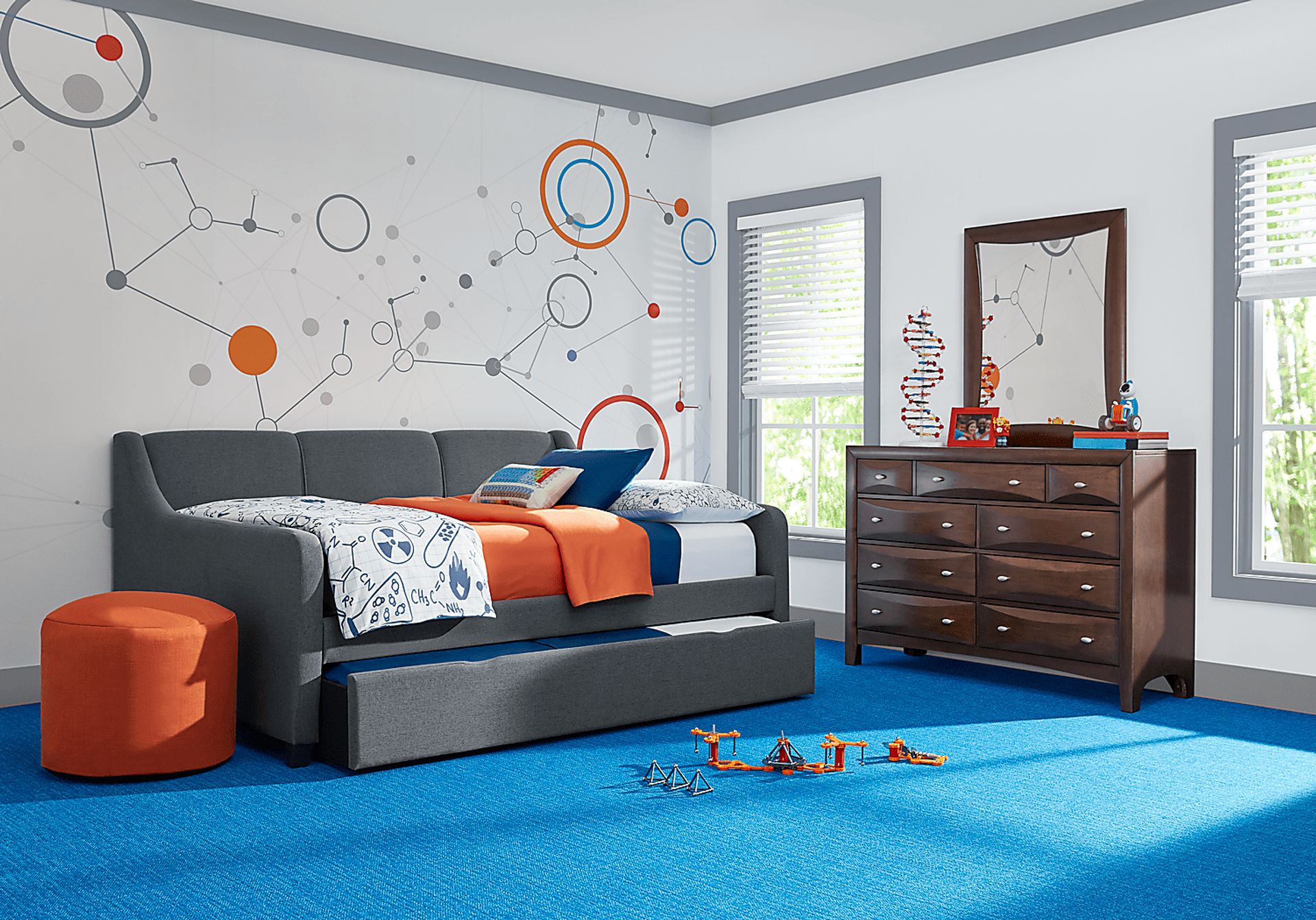 Daelan Dark Gray Twin Daybed with Twin Storage Trundle - Image 6
