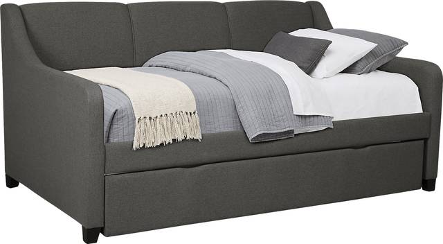 Daelan Dark Gray Twin Daybed with Twin Storage Trundle - Thumbnail - Image 1