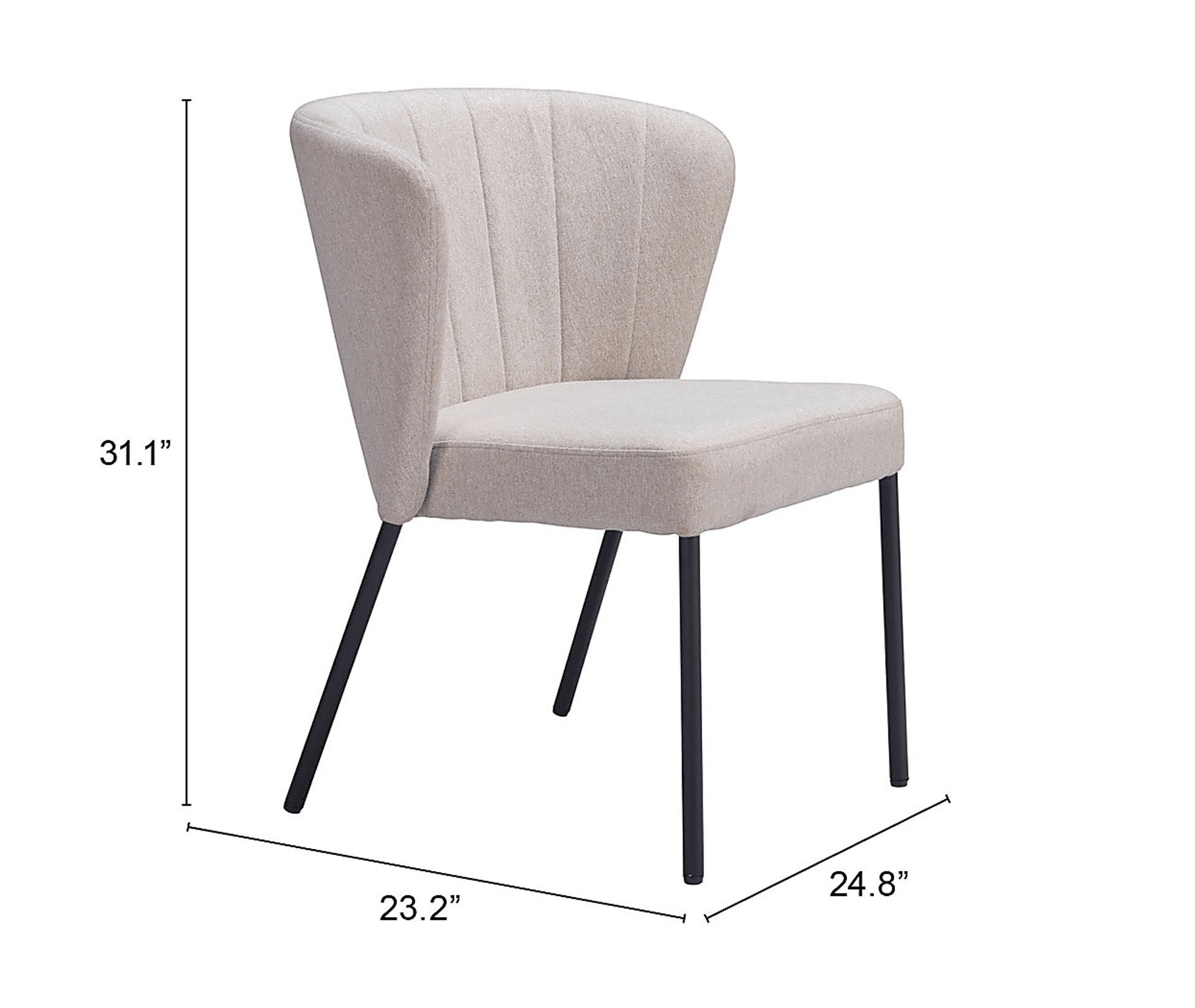 Daffodil Beige Side Chair, Set of 2 - Image 12