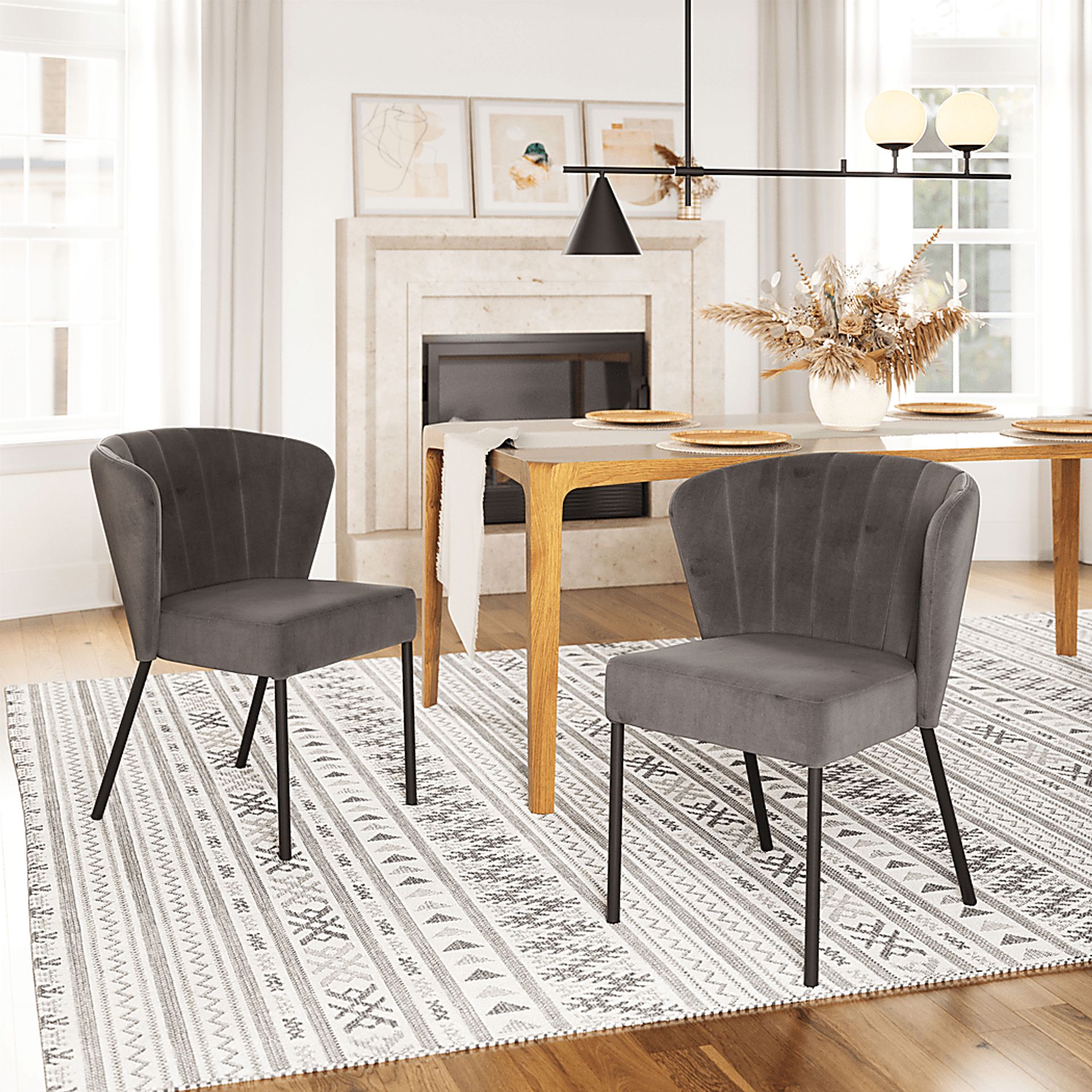 Daffodil Gray Side Chair, Set of 2 - Image 2