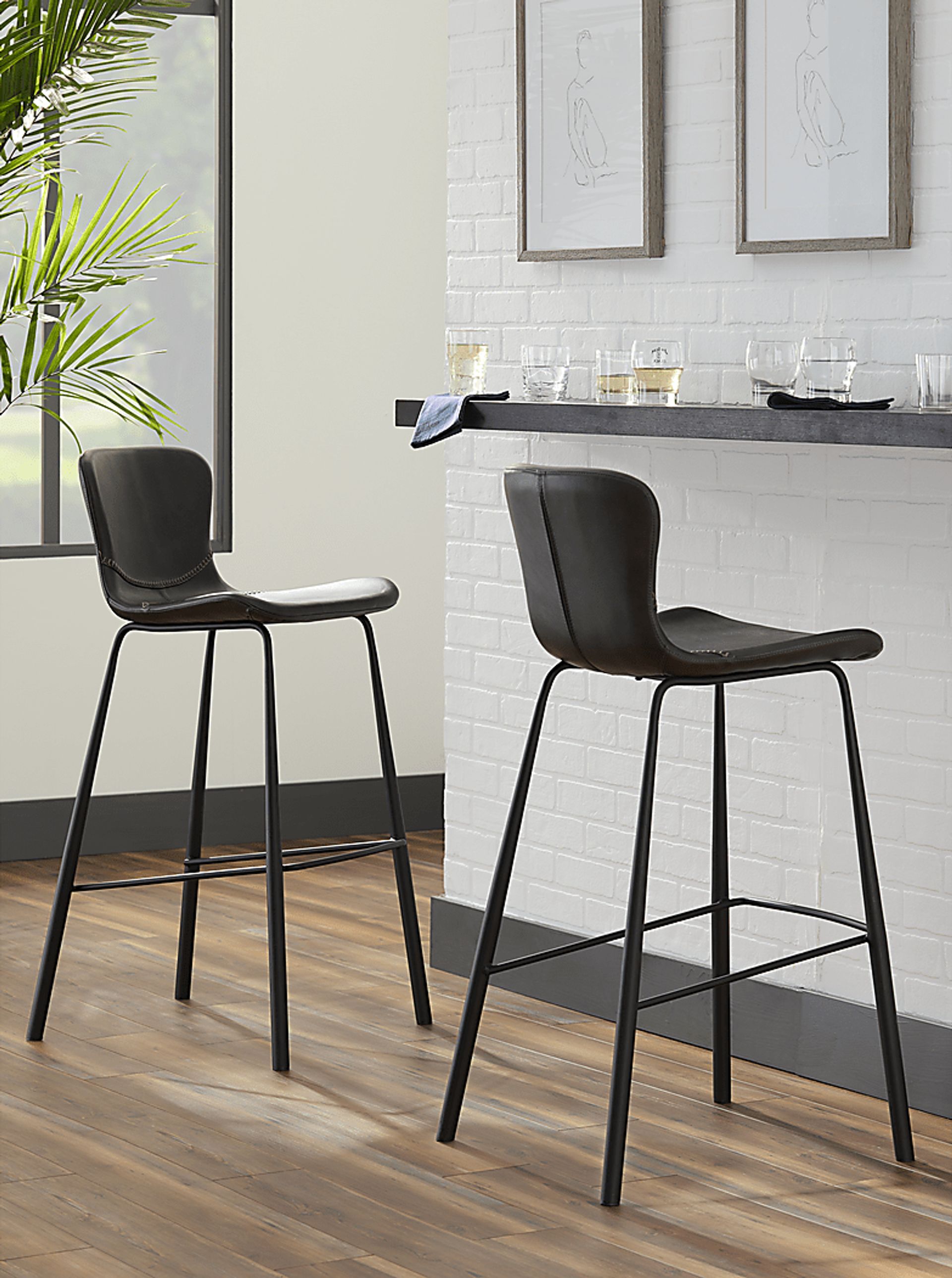 Daigle Dark Gray Barstool, Set of 2 - Image 3