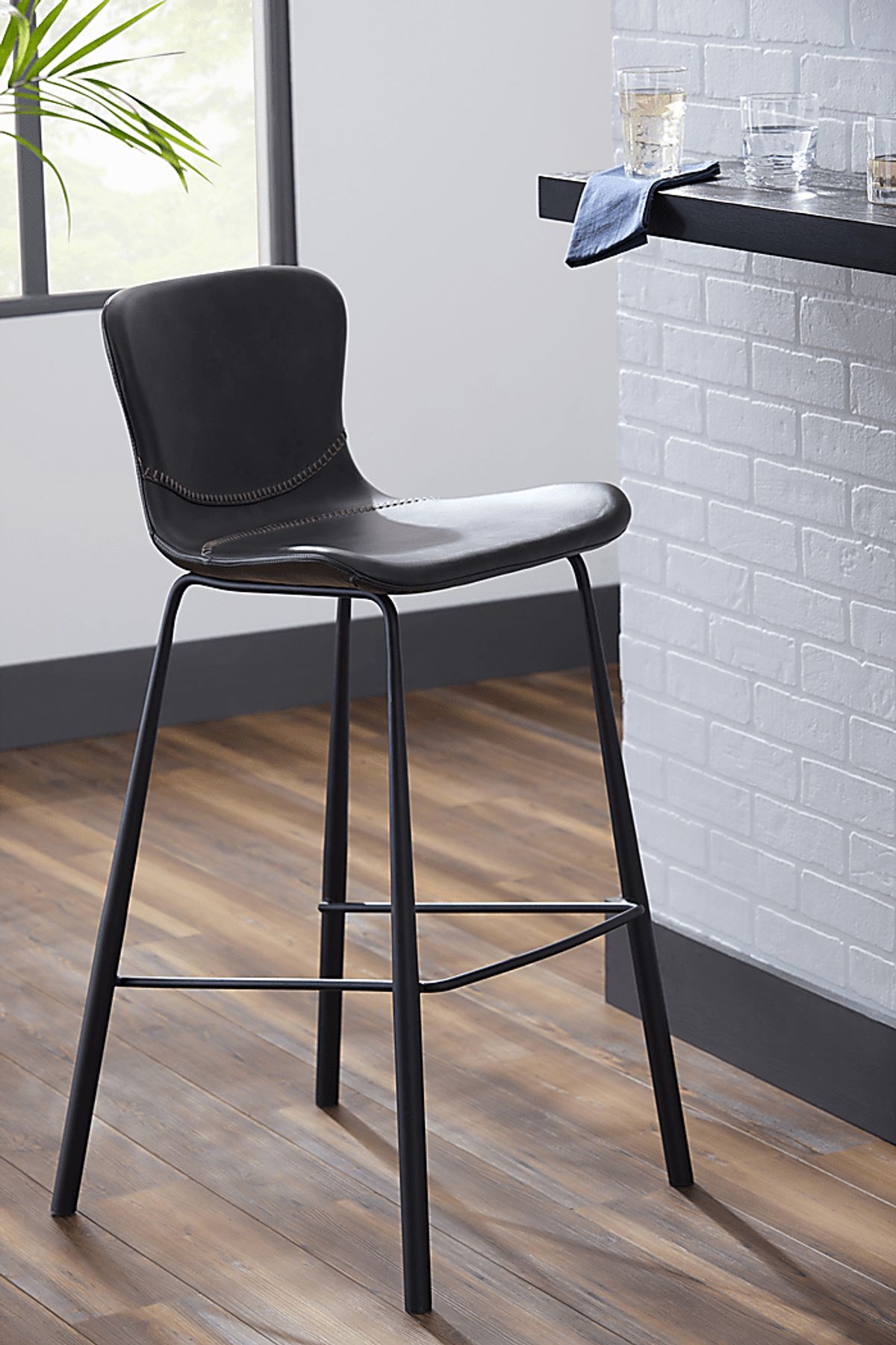 Daigle Dark Gray Leatherette Counter Stool, Set Of 2 | Rooms to Go