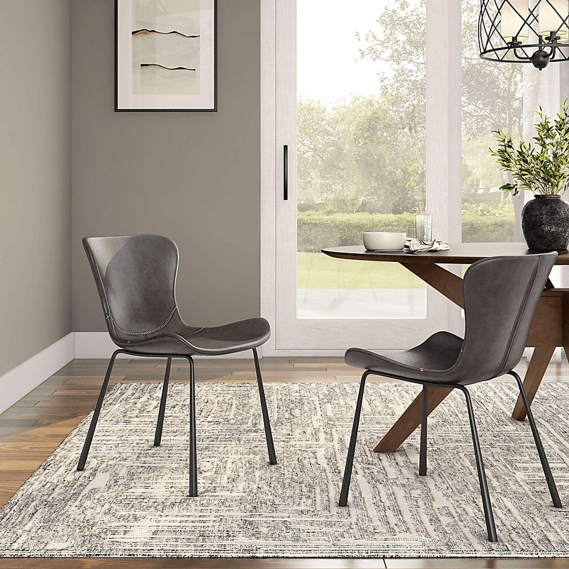 Daigle Dark Gray Dining Chair, Set of 2 - Image 2