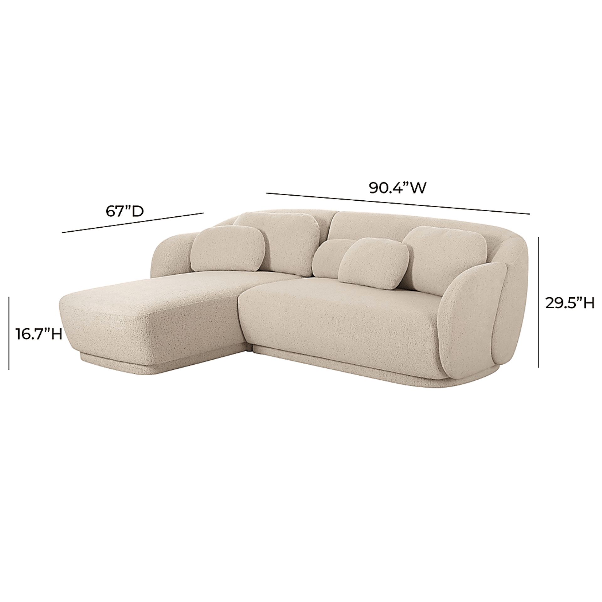 Daisylea Cream 2 Pc Left Arm Chaise Sectional - Image 7