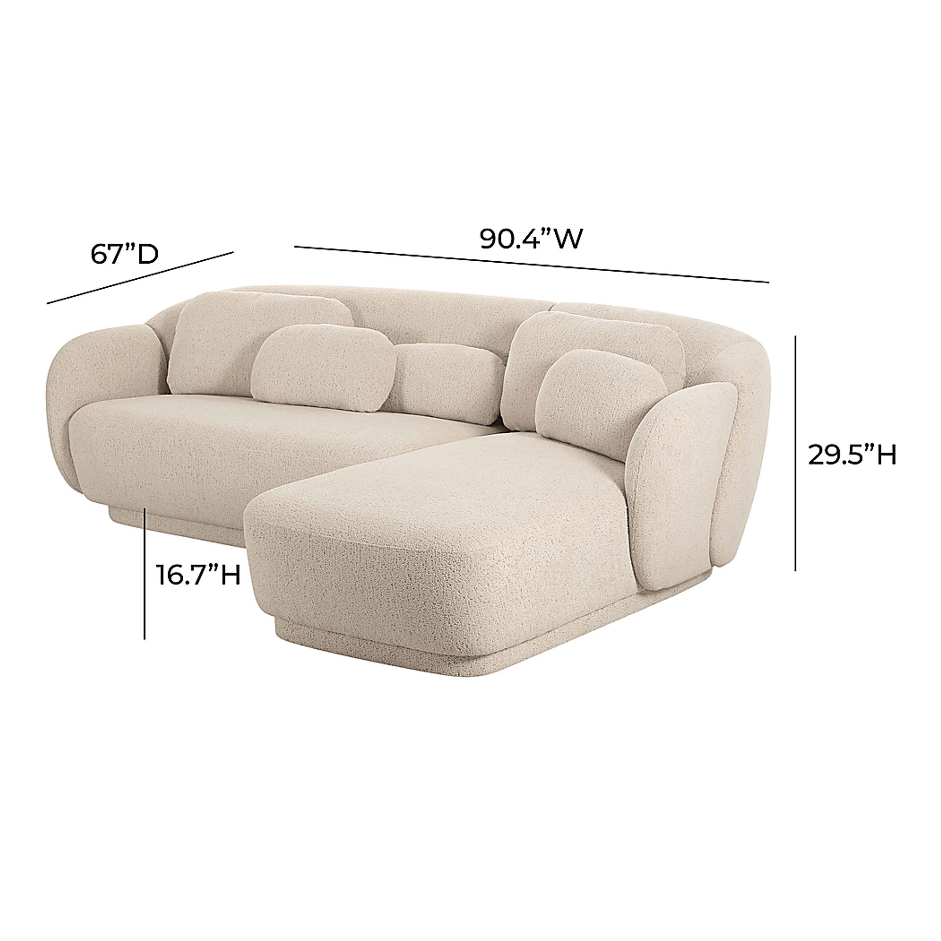 Daisylea Cream 2 Pc Right Arm Chaise Sectional - Image 7