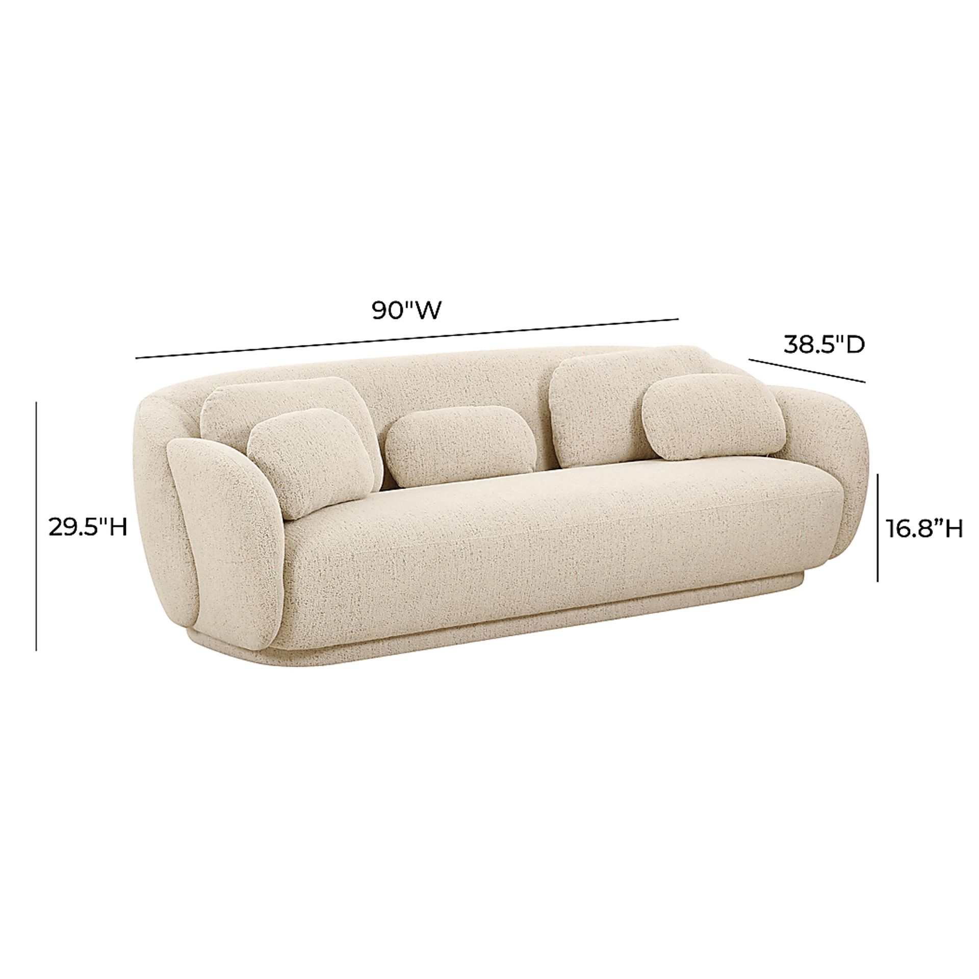 Daisylea Cream Sofa - Image 5