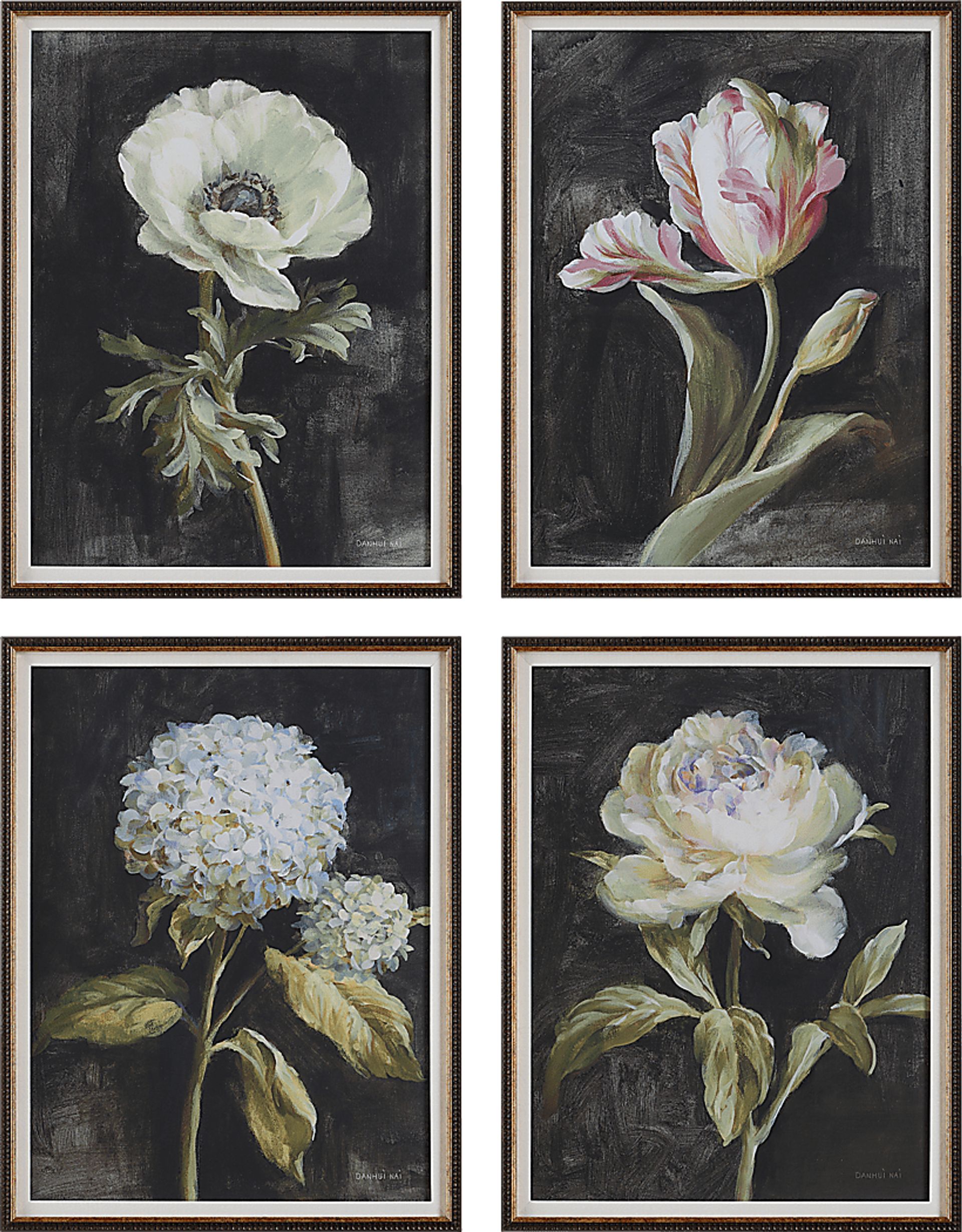 Daiva Black Artwork, Set of 4 - Image 1