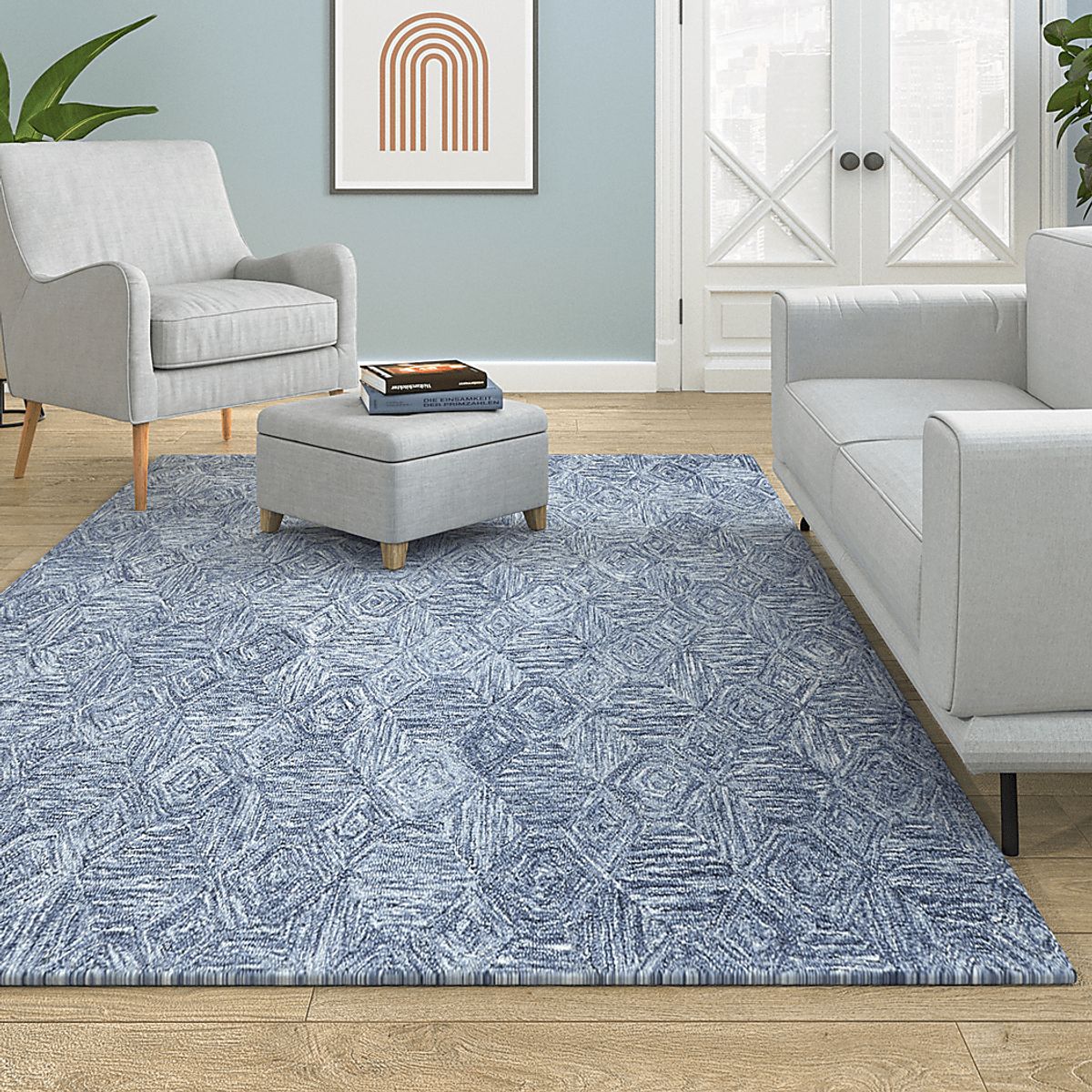 Daju Blue Rug | Rooms to Go